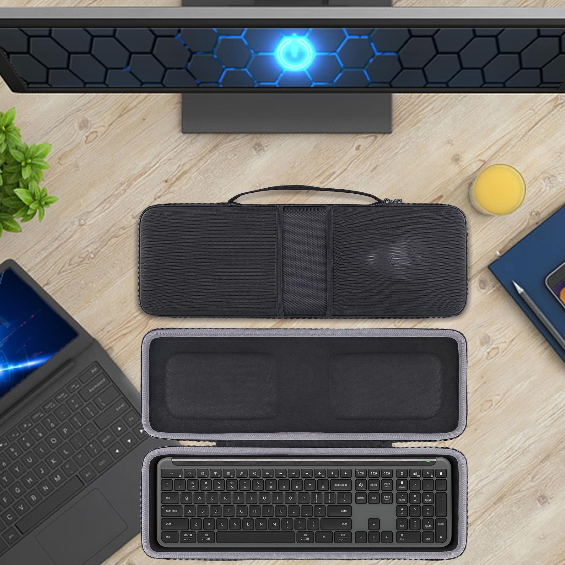 co2CREA Case Harte Reiseschutzhülle Etui Tasche kompatibel mit Logitech Signature Slim K950 kabellose Tastatur-Maus-Set,Nur Hülle