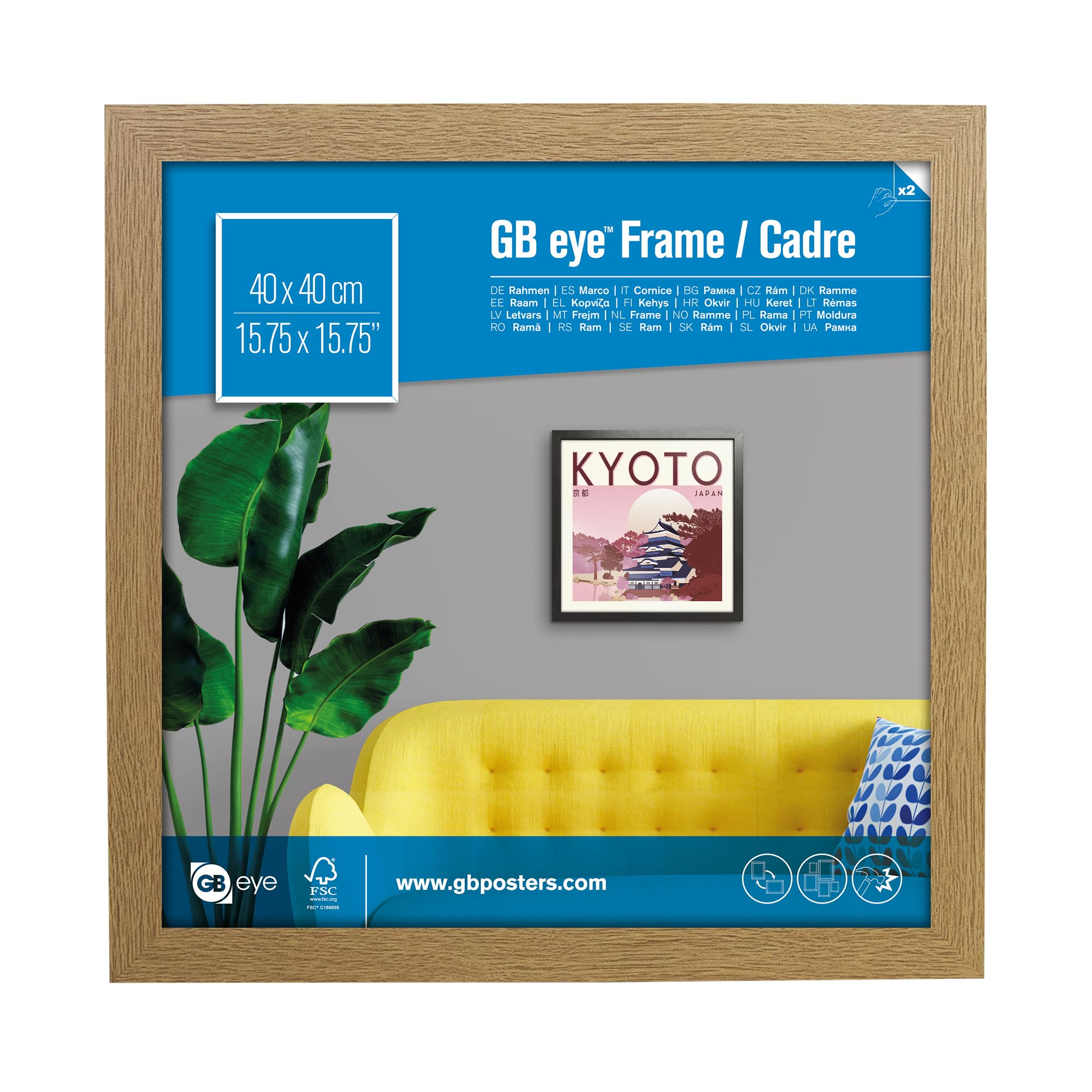 GB eye Contemporary Wooden Oak Picture Frame - 40 x 40cm