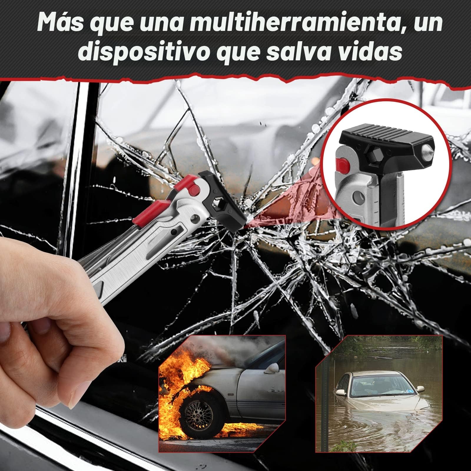 BIBURY Multiherramienta de Alicates, Navaja Multiusos de Acero Inoxidable con Pedernal Rompeventanas Tijeras, Portátiles Alicates Plegables para la Supervivencia en el Exterior, Camping, Reparación
