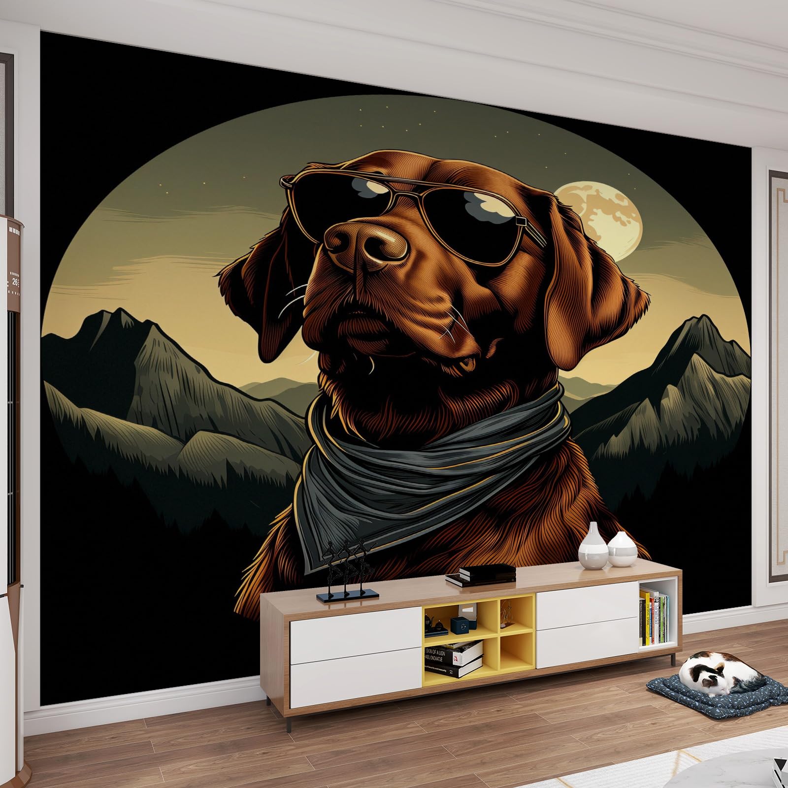 Papier peint 3D joli chien pour habiller le mur de votre chambre