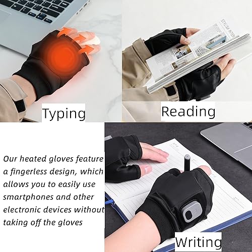 Miniatura 5 de Heated Gloves for Women, Portable Heating Gloves with Digital Display, Rechargeable Smart Thermostatic Electric Heated Fingerless Glove, Hand Warmer