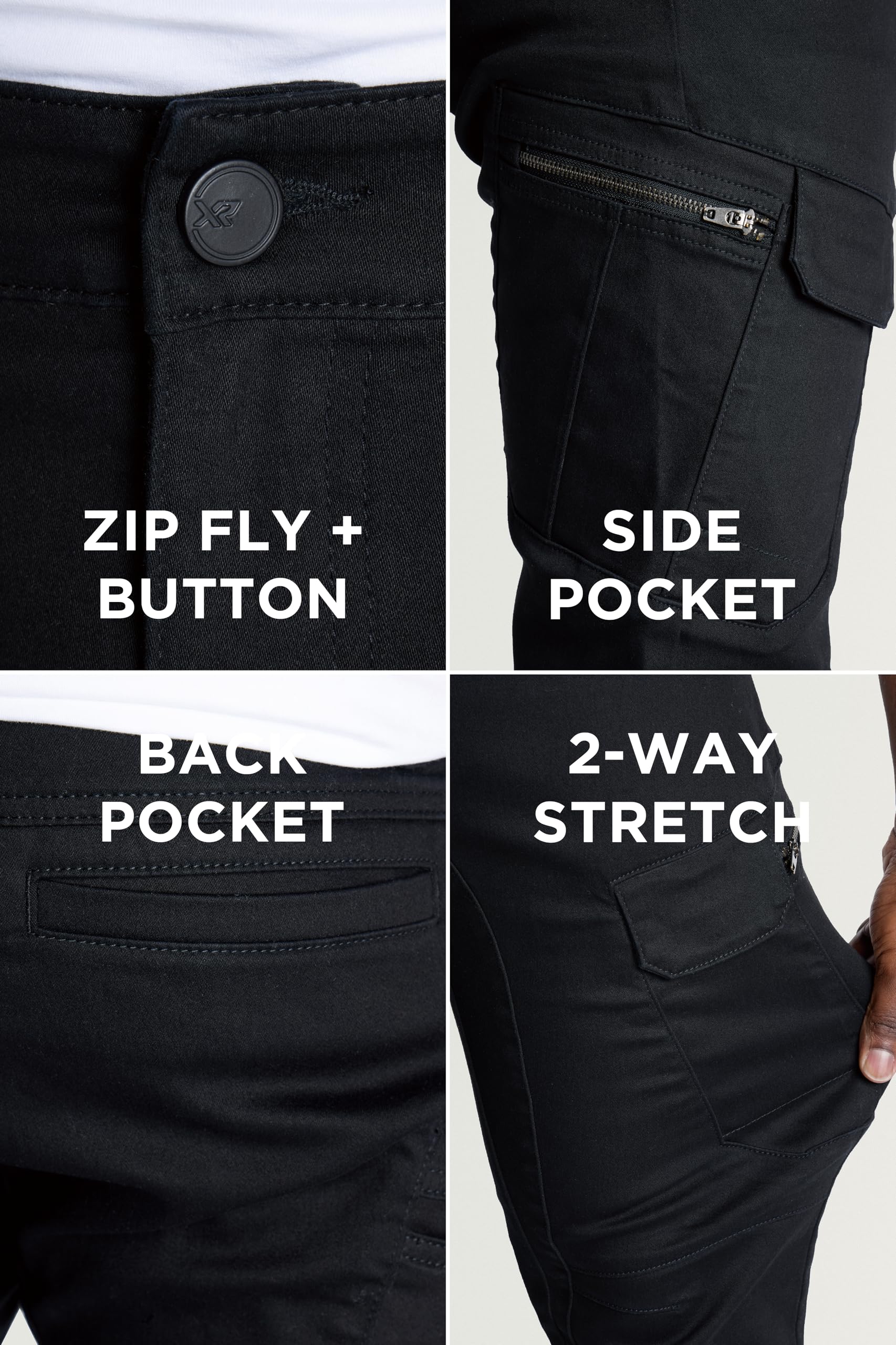 X RAY Slim-Fit Stretch Cargo Pants, Flex Hiking Casual Multi Pockets Tactical Work Pant Pantaloni Uomo