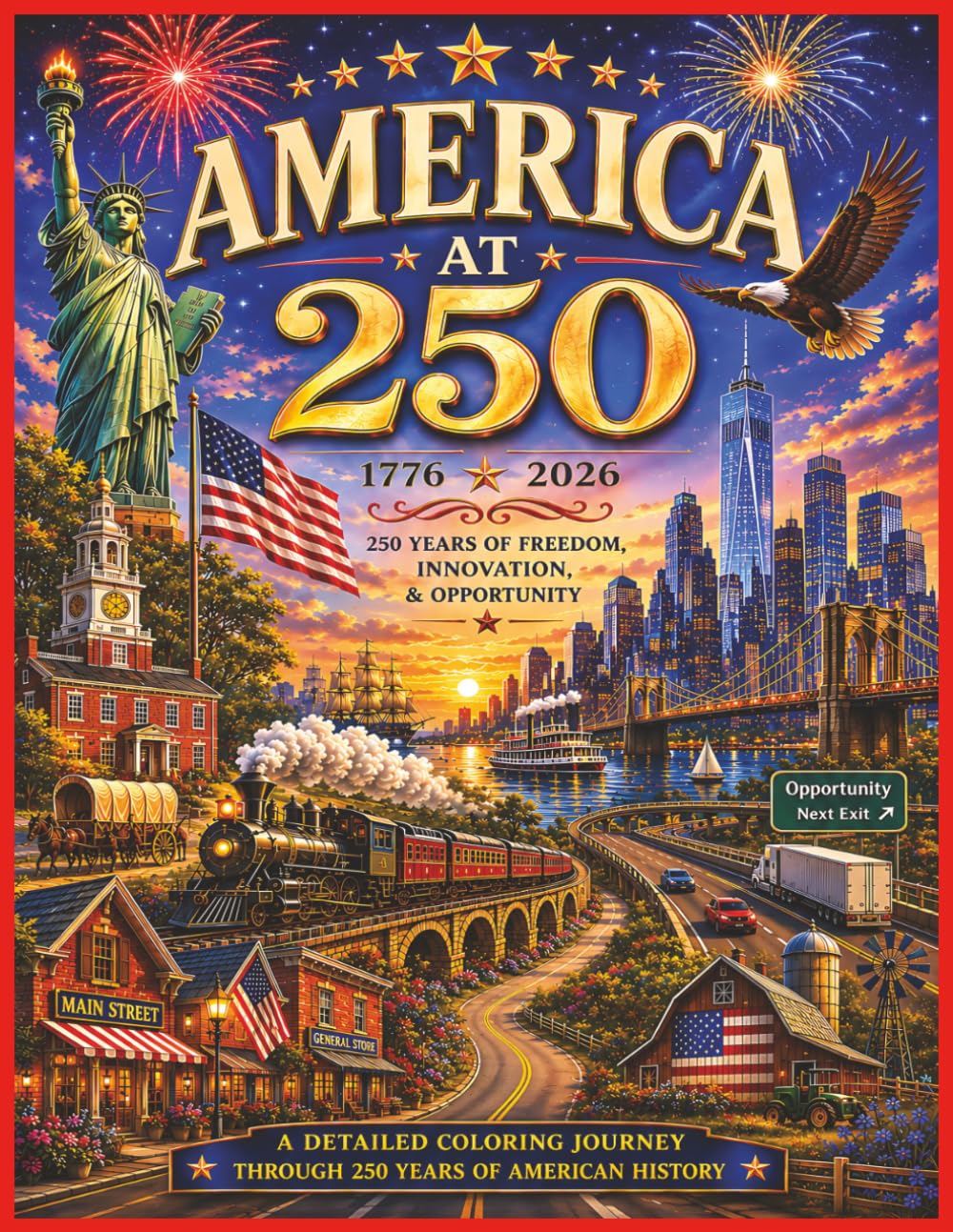 America at 250: A Detailed Coloring Journey Through 250 Years of American History (The American Journey Collection)