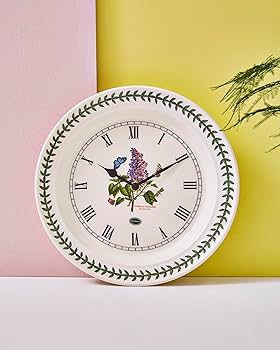 【美品】ポートメリオン／バリエーション ボタニカル ウォールクロック／27cm 美品】ポートメリオン／バリエーション ボタニカル ウォール