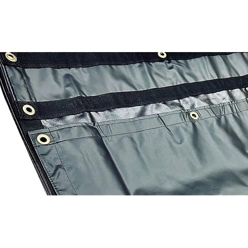 Heavy Duty 18oz Waterproof Asphalt Vinyl Tarp with Single Pocket – for Dump Trucks and Dump Trailers (7'x18')