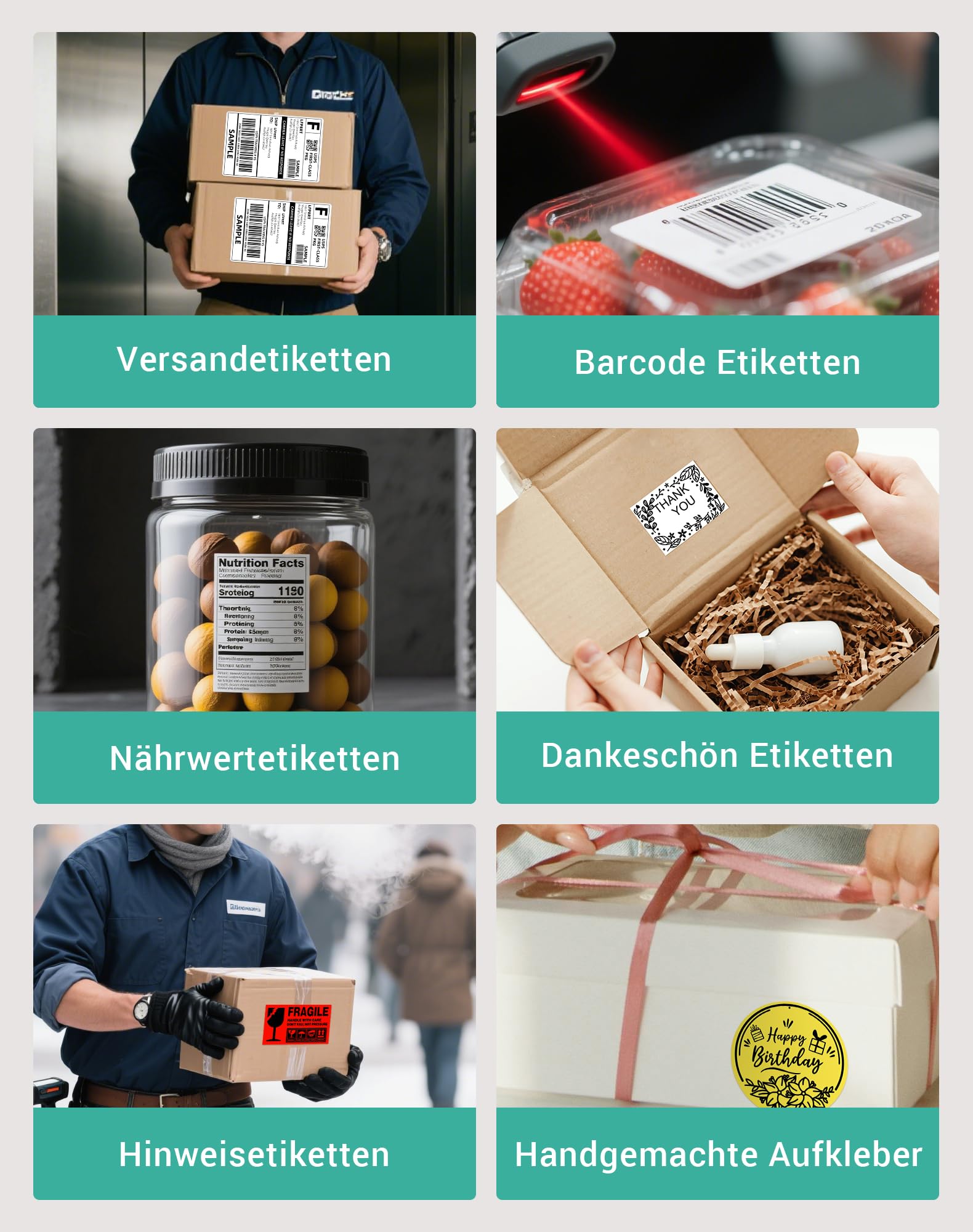 DB402 Etikettendrucker DHL - Thermodrucker USB für Shopify, Etsy, DHL, DPD, GLS, UPS, mit 20 Etiketten - 4x6 Versandetiketten Drucker Kompatibel mit Windows, Mac, Linux, Chromebook,Tiefschwarz