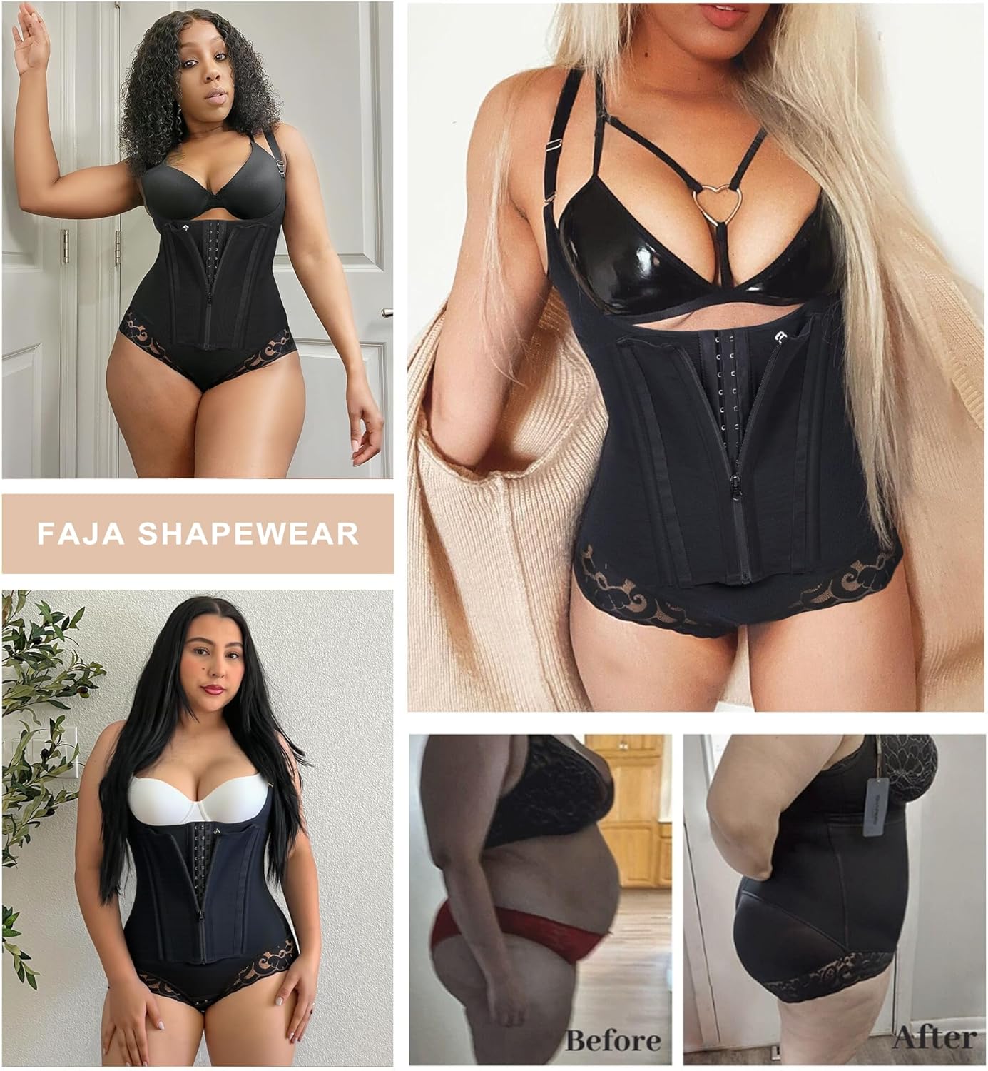SHAPERX Women's Fajas Colombianas Shapewear Tummy Control Body Shaper Girdles Post Surgery Compression Garment - Image 6