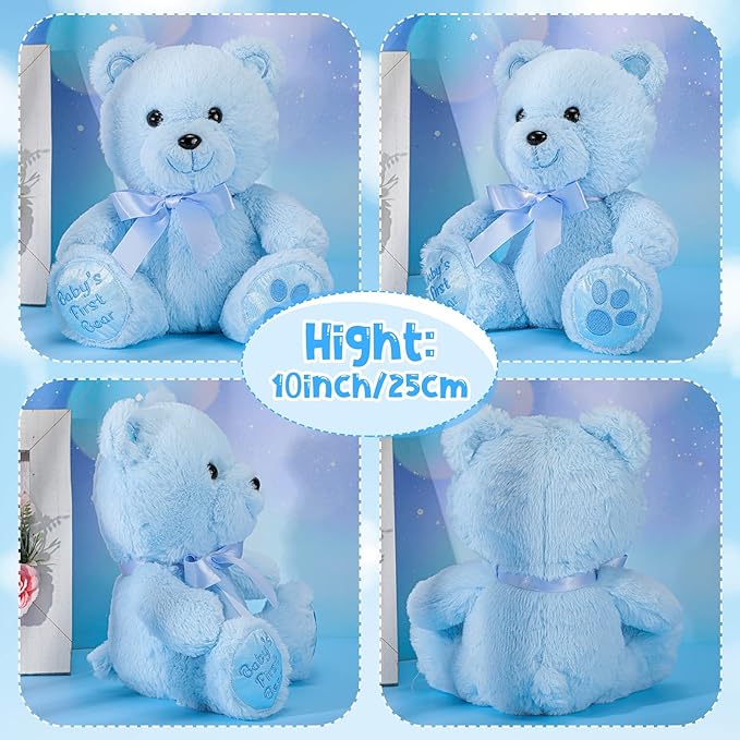 Chalyna Oso de Peluche 25 cm Azul miniatura 2