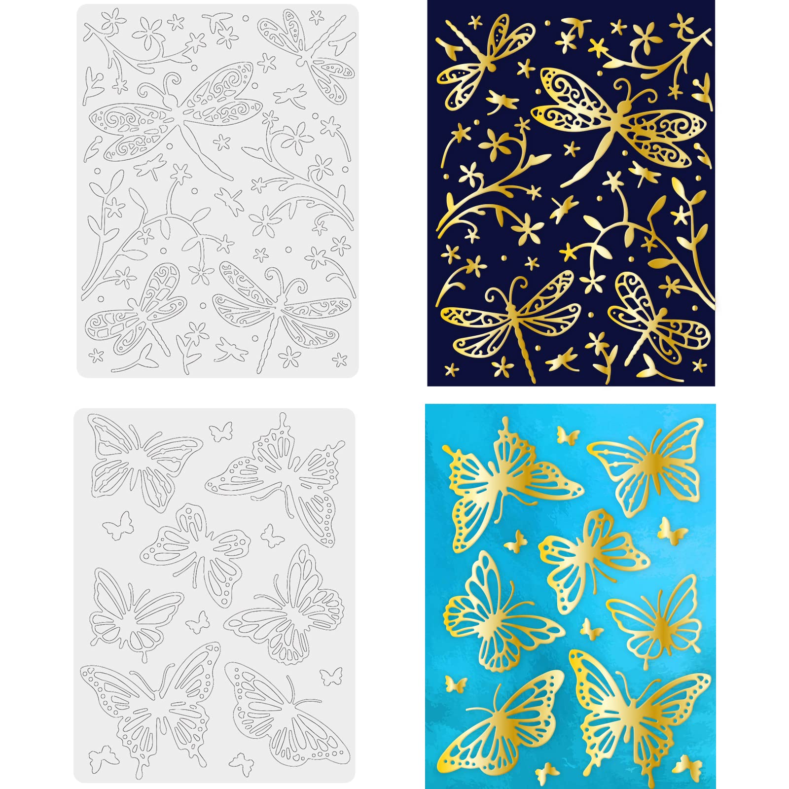 Amazon.com: BENECREAT 2Pcs Butterfly Hot Foil Plate, Dragonfly