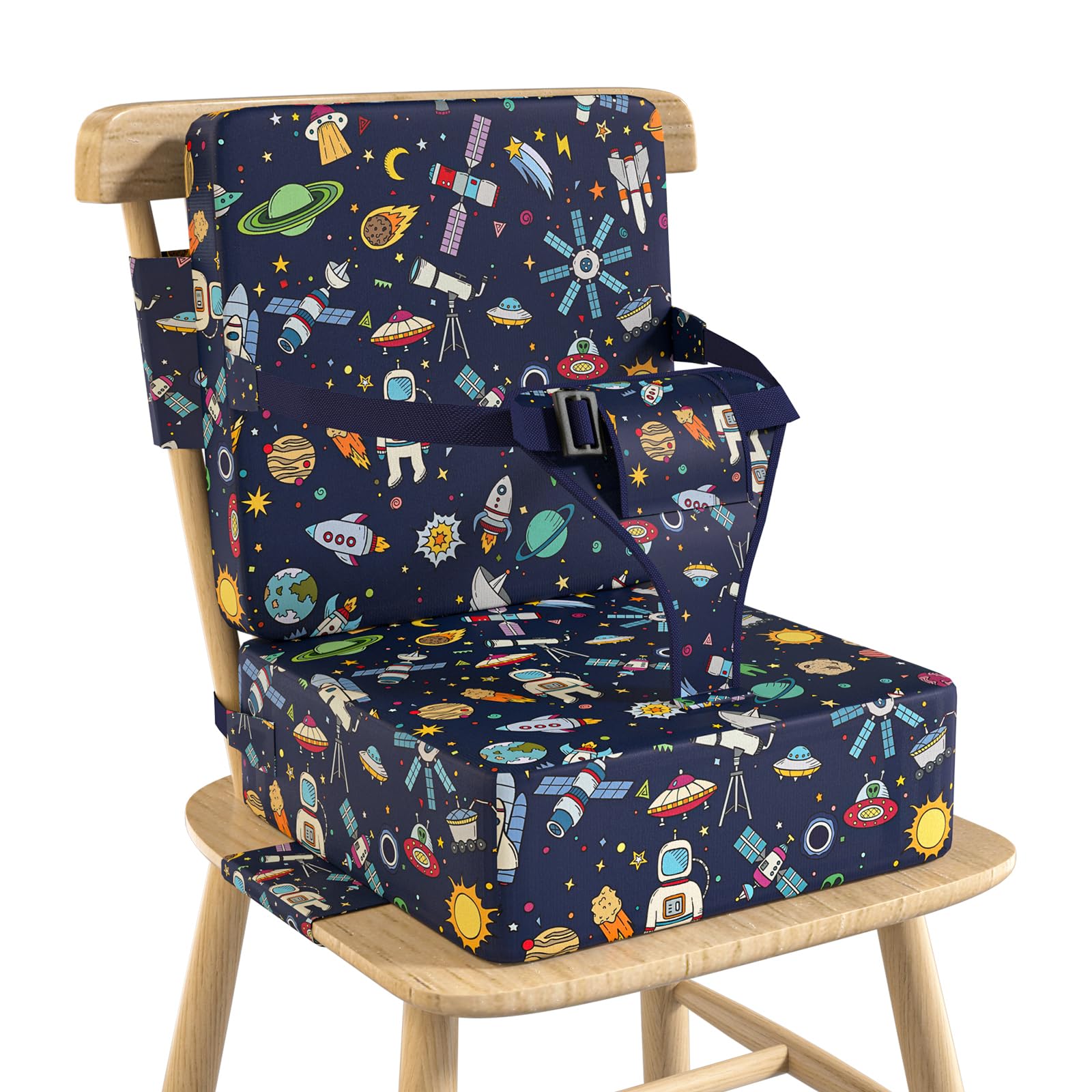 Photo 1 of ** back cushion only**Vahlbeste Booster Seat for Kitchen Chair with Backrest & 4 Adjustable Straps, Portable TPU Waterproof & Anti-Scratch Toddler Booster Seat for Dining Table, Non-Slip & Removable