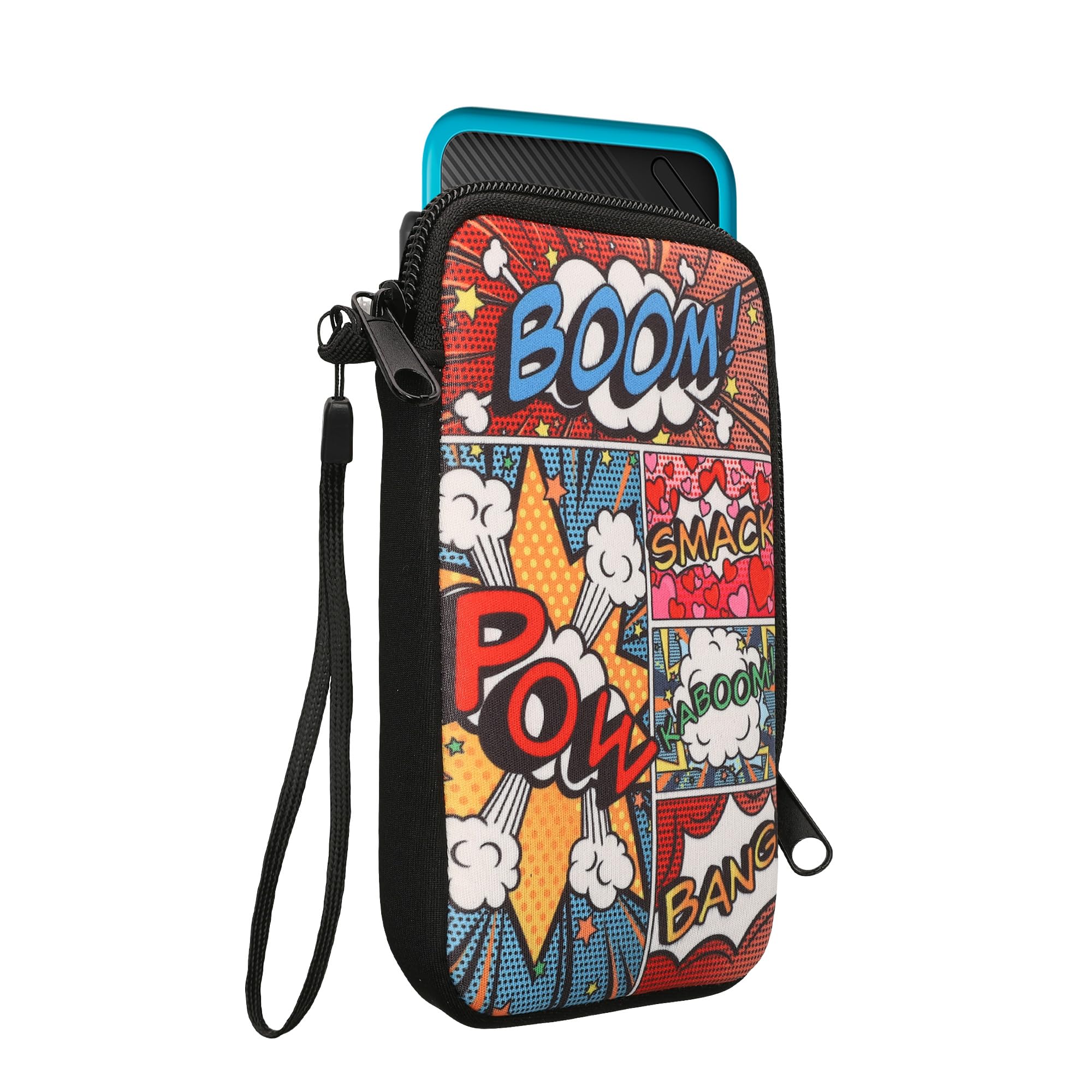 kwmobile Etui kompatybilne z Nintendo 3DS XL - neoprenowe etui - symbole komiksowe wielokolorowe