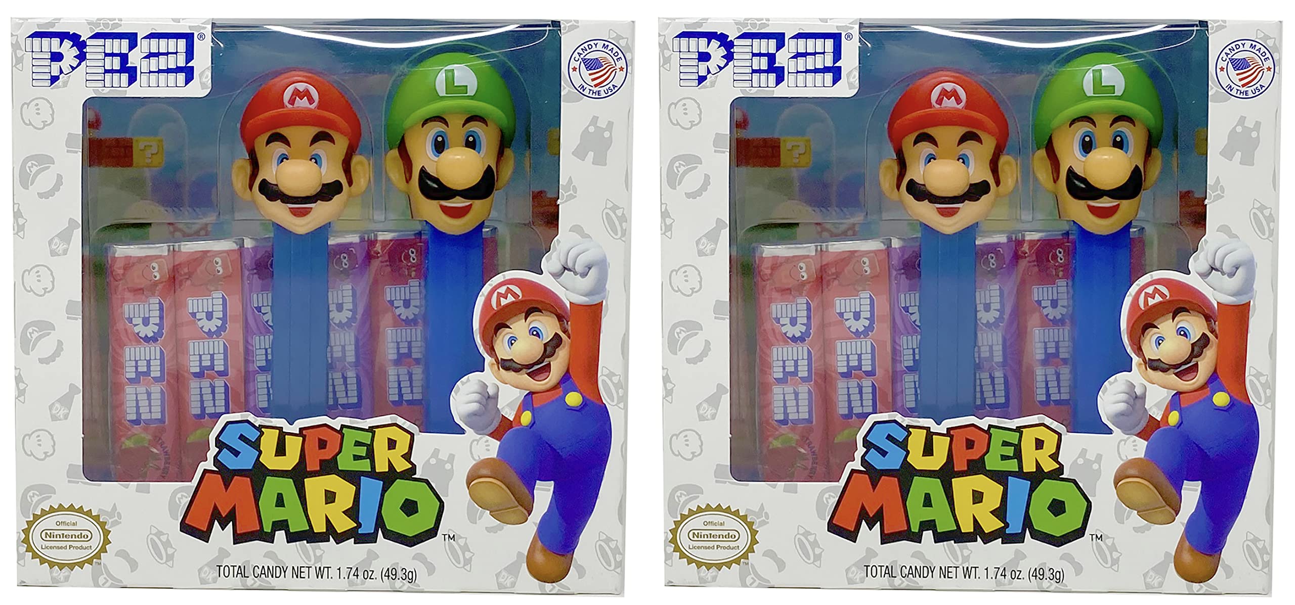PEZ Super Mario Gift Set Pack of Two, includes Mario & Donkey Kong, Mario & Luigi with Pez Candy