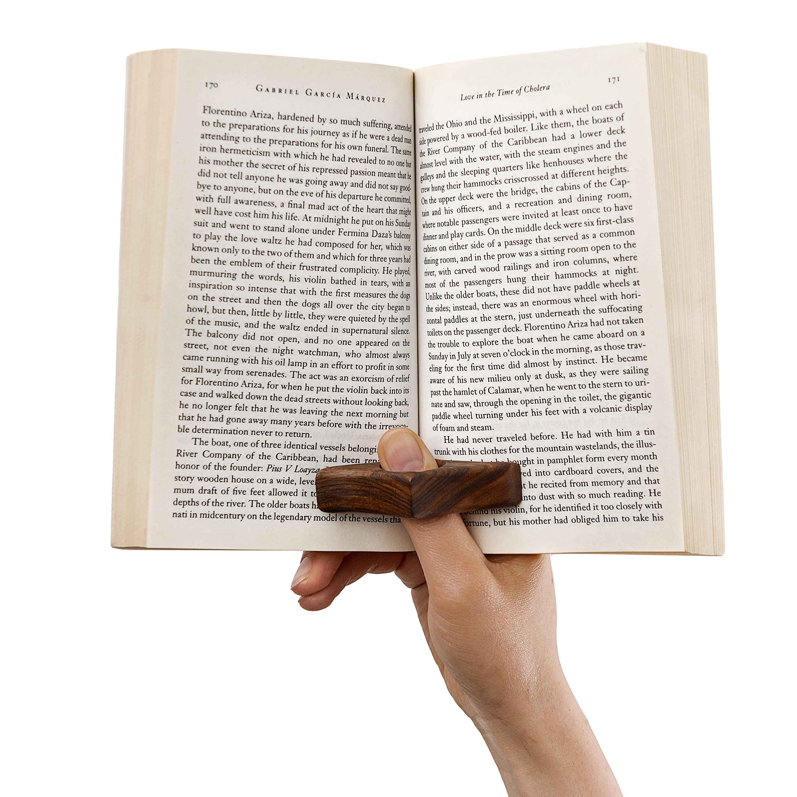 Porte-livre TILISMA En Noyer - Marque-page Et Support Pour Lire D'une Seule Main - Fait Main, Taille Réglable - Cadeau Pour Lecteurs