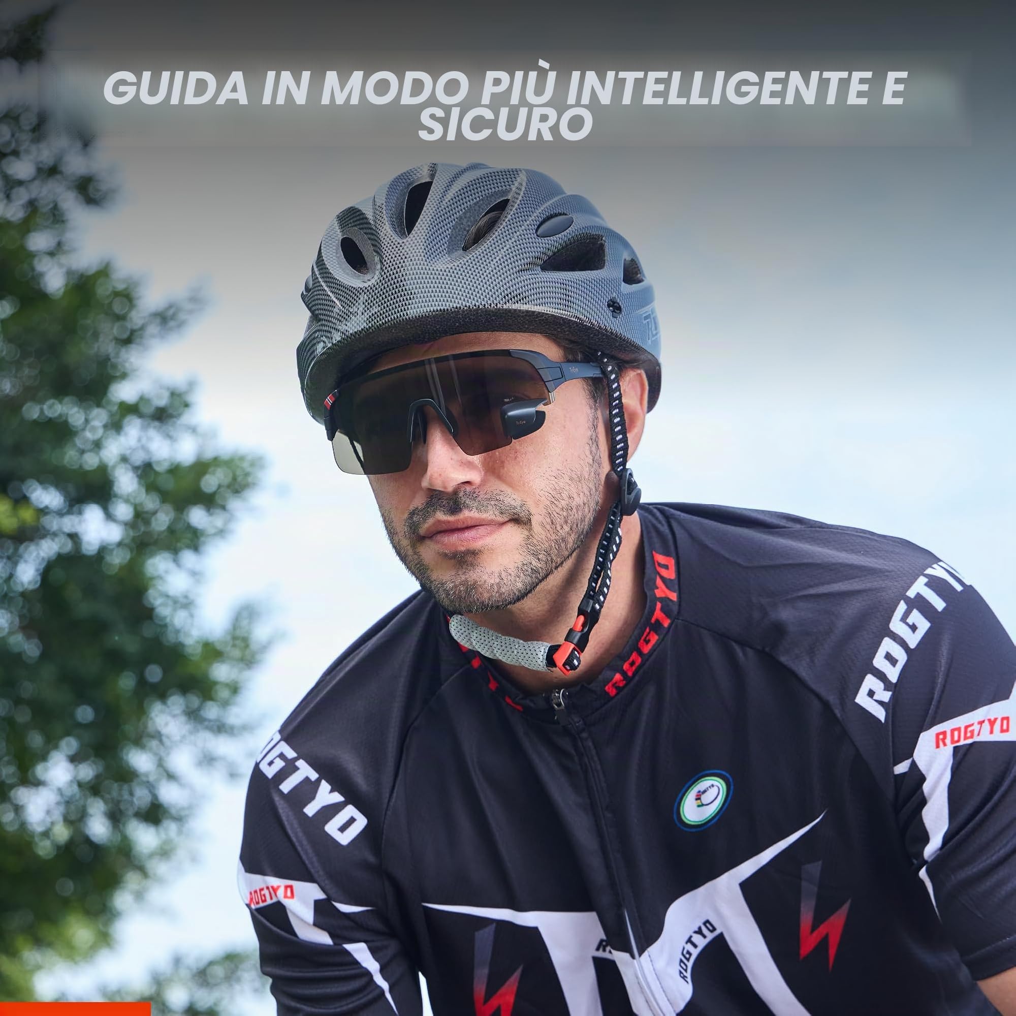 TriEye Occhiali da ciclismo da uomo e da donna con specchietto retrovisore – fotocromatici UV400 – Occhiali sportivi antivento per bici da corsa e mountain bike