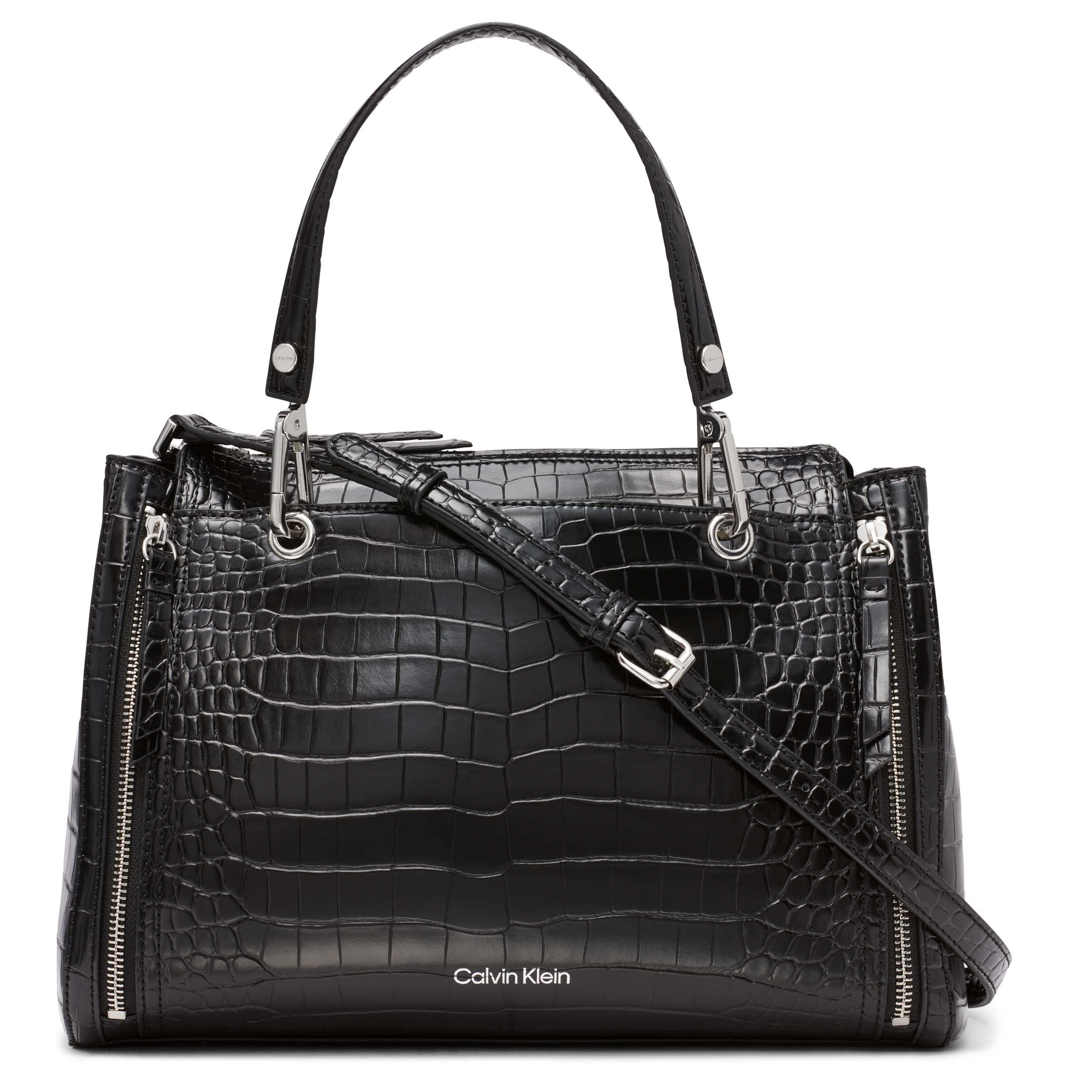 Calvin Klein Reyna Novelty Satchel, Caramel Combo, One Size