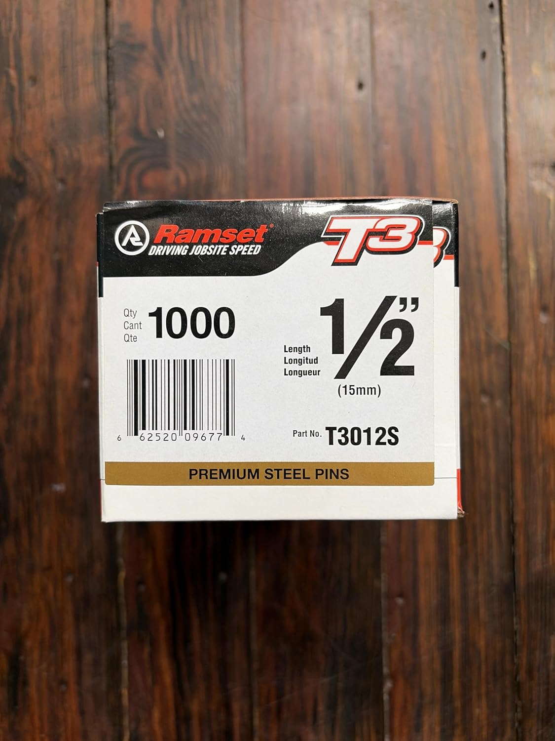 ITW Ramset 1/2" Premium Steel Pin with T3 Fuel Cell (1,000 Pc/Box)