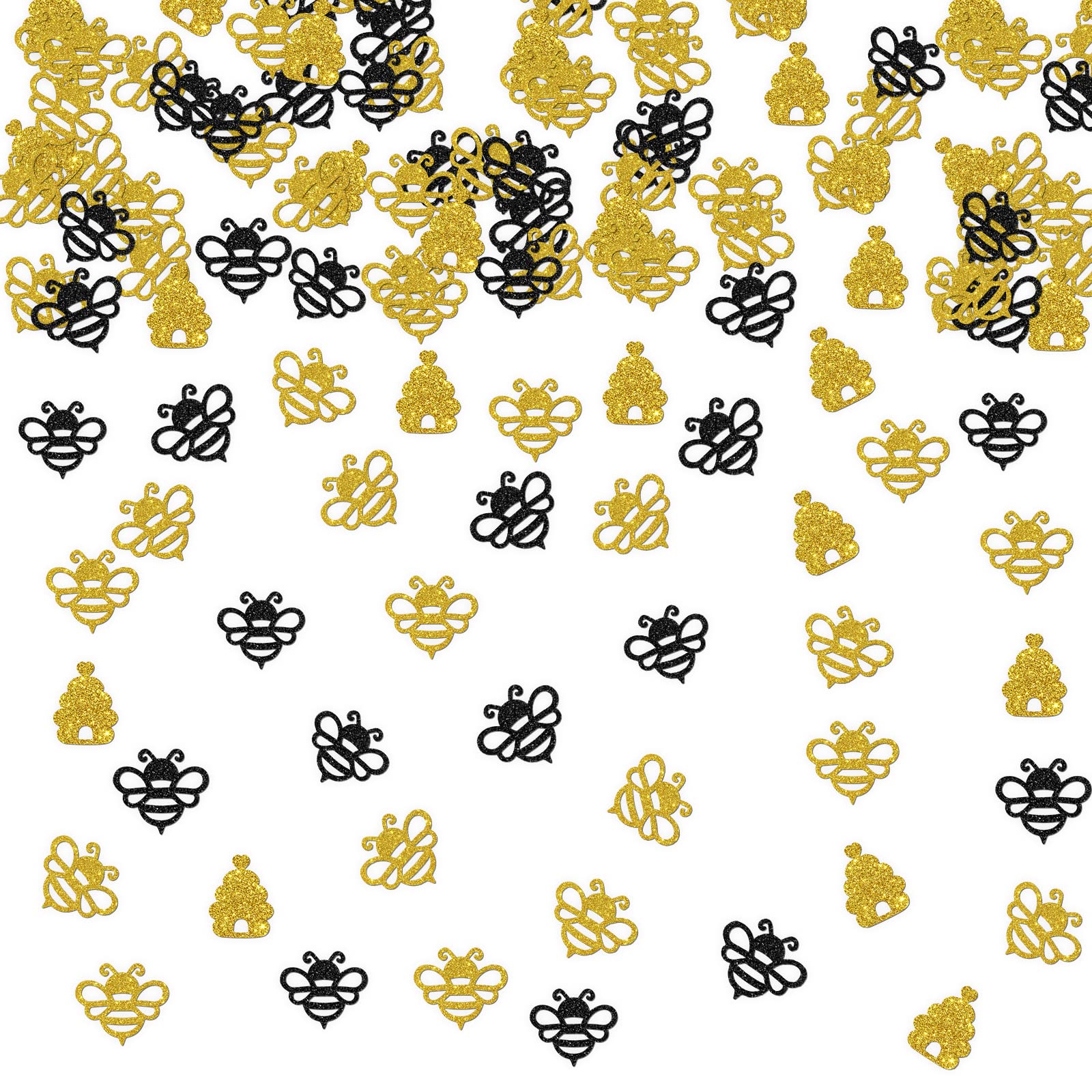 Ambishi 120pcs Bumble Bee Confetti, Bee Theme Birthday / Baby Shower / Wedding / Bridal Shower Party Decoration, Bumble Bee Paper Confetti Table Scatters Decoration