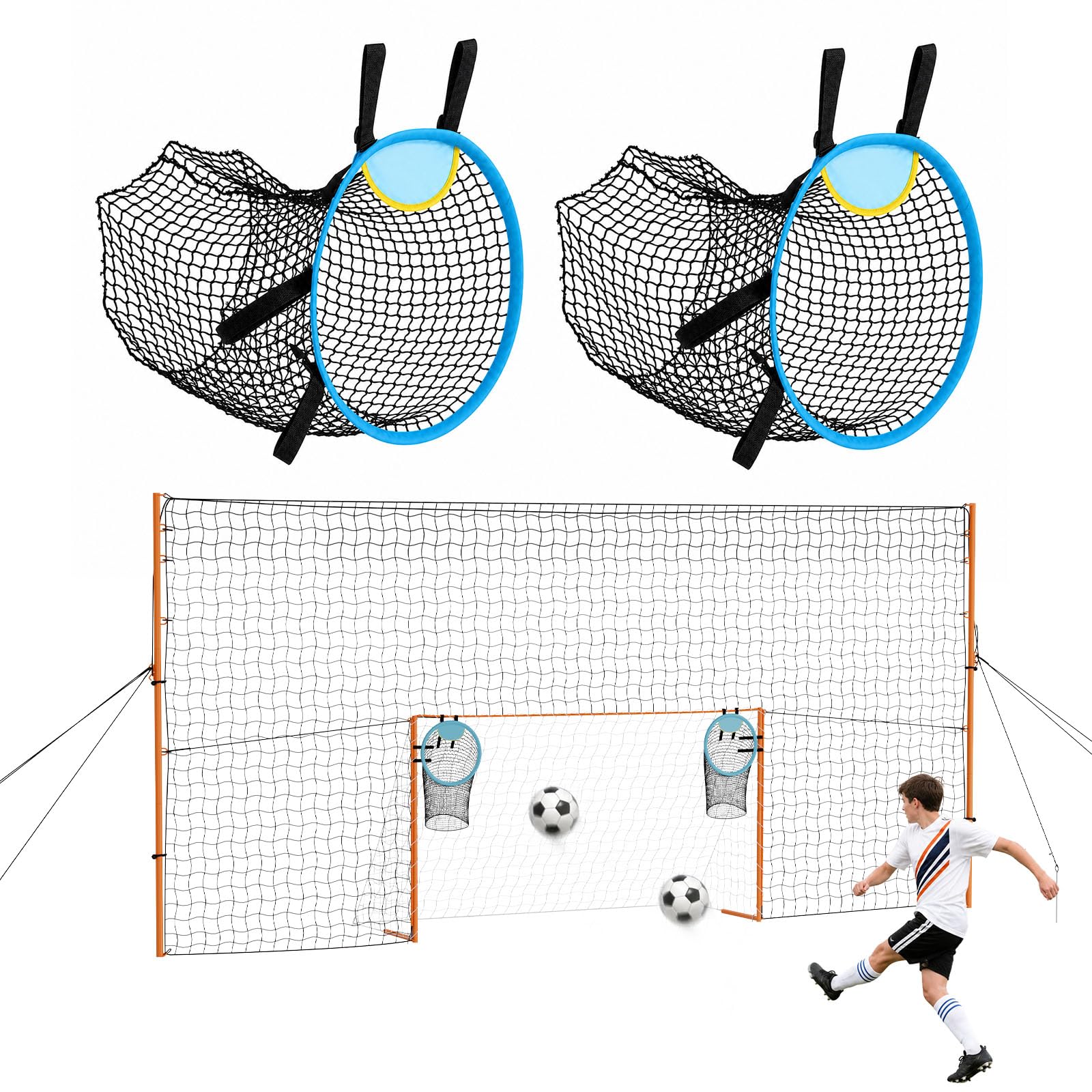 VEVOR Fußballtor, Rückprallnetz, Rückenlehne und Ziele