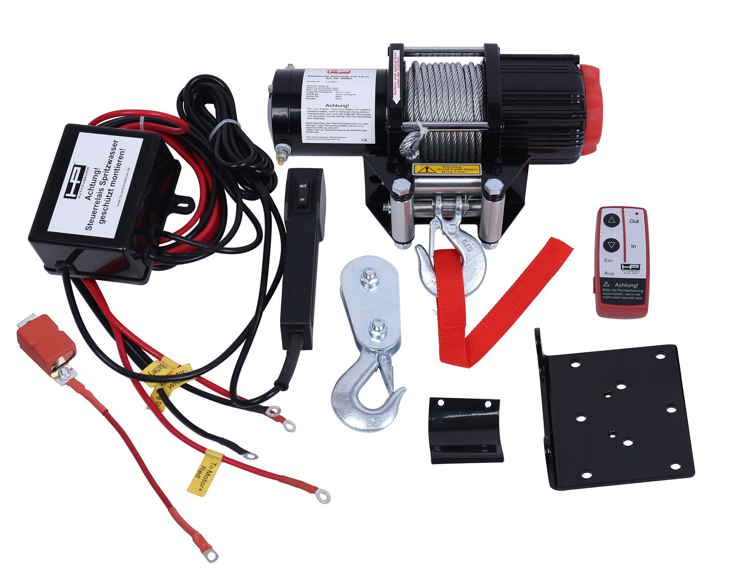 HP Autozubehör 20603 - Argano a Motore Professionale, 4.800 kg