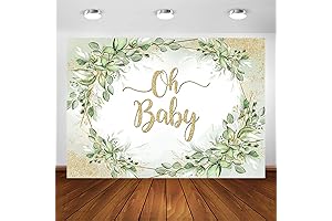 Avezano Sage Green Baby Shower Backdrop: Capture Precious Moments with a Vibrant Backdrop