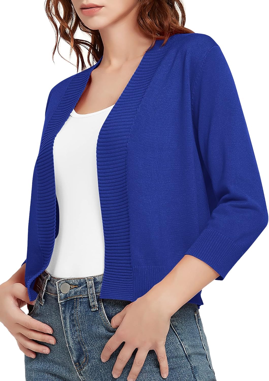 Urban CoCo Women's 3/4 Sleeve Short Cropped Cardigan Sweaters Lightweight Shrug Sweater Jacket for Dresses - Image 2