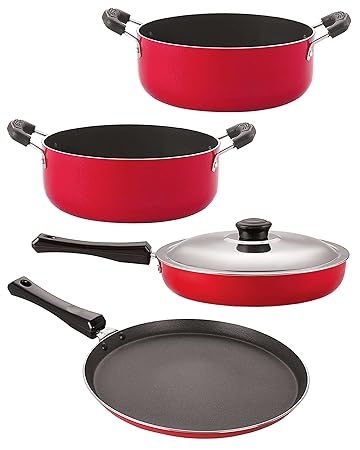 Nirlon nonstick Aluminium Utensils Set of 4 Pieces for Kitchen (FT11_FP12_CS26_CS24)