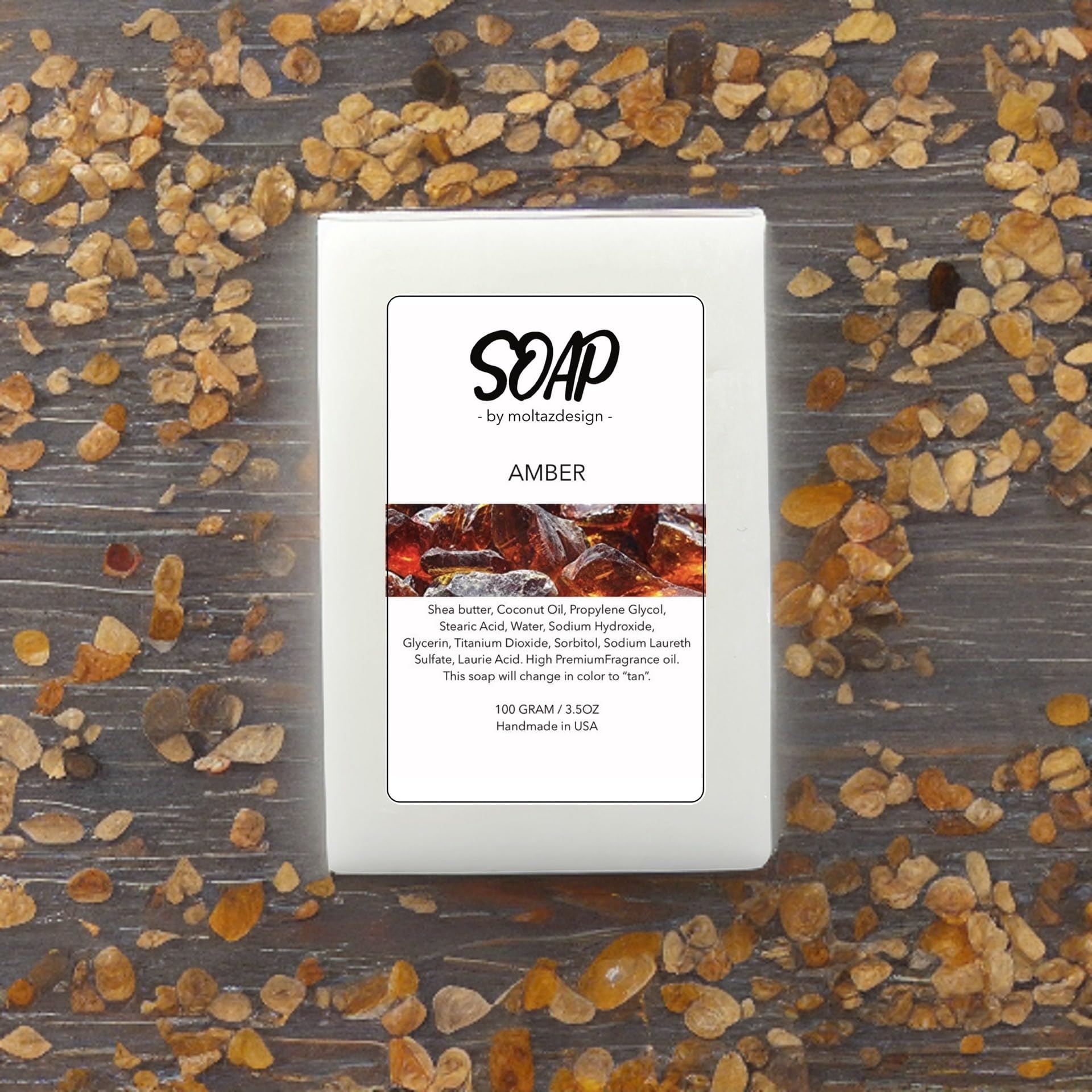 Amber handmade soap | 3.5oz | Amazing scent of warm amber. vegan.