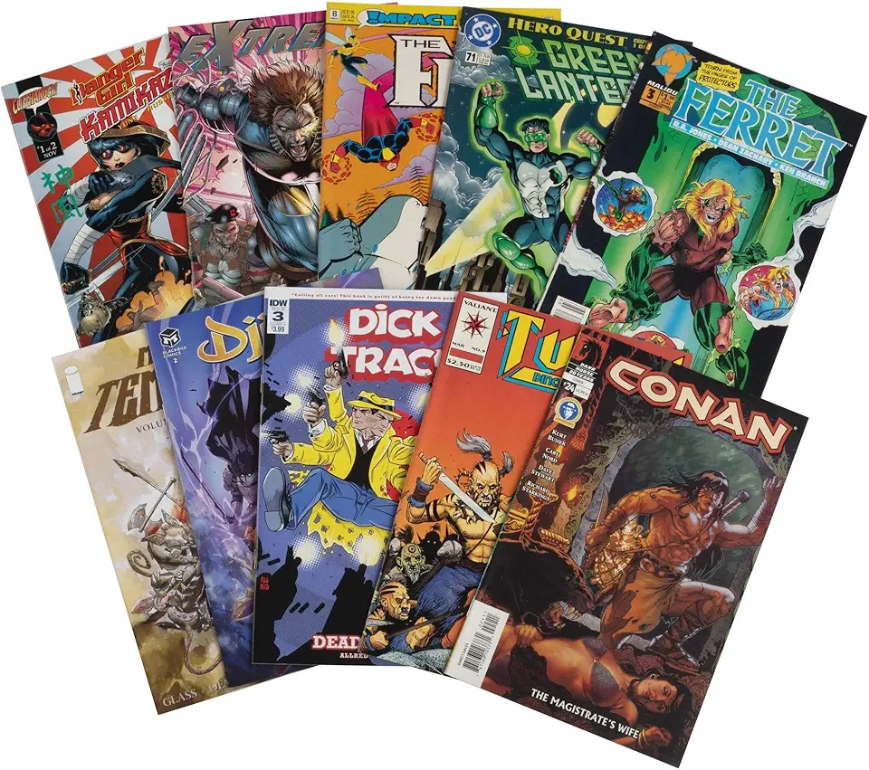 10 Assorted Comic Book Value Collection- Amazing Selection of DC, Marvel &amp; Indie Publishers- No Dupes or Inappropriate Content- Great Birthday Holiday Gift for Any Superhero or Graphic Novel Fan