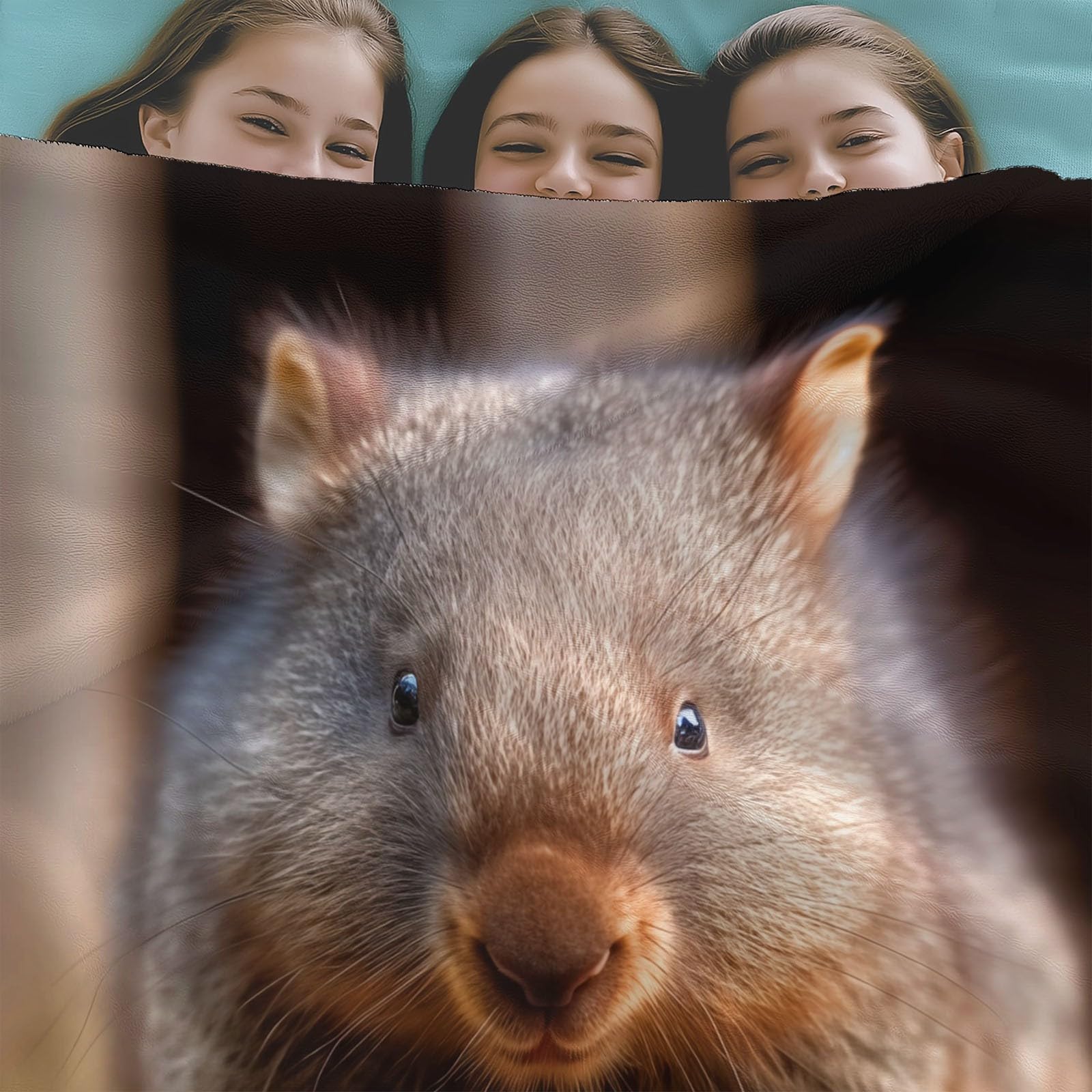 wohndecke Niedlicher Cartoon-Wombat, Super Weiche Gemütliche Warme Flanell-Wurfdecke, leichte dekorative Klimaanlagen-Decke, Sofa Couch Wohnzimmerdekoration für Erwachsene Kinder Büro 150 x 200 cm