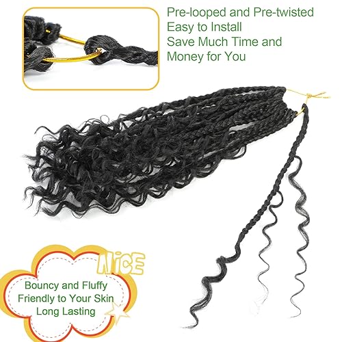 Miniatura 6 de Fulcrum Goddess Box - Trenzas de ganchillo de 10 pulgadas, paquete de 9 paquetes de trenzas de ganchillo para mujeres negras, trenzas de ganchillo