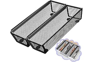 2-Piece Drawer Organizer for Utensils, Cosmetics, and Pens