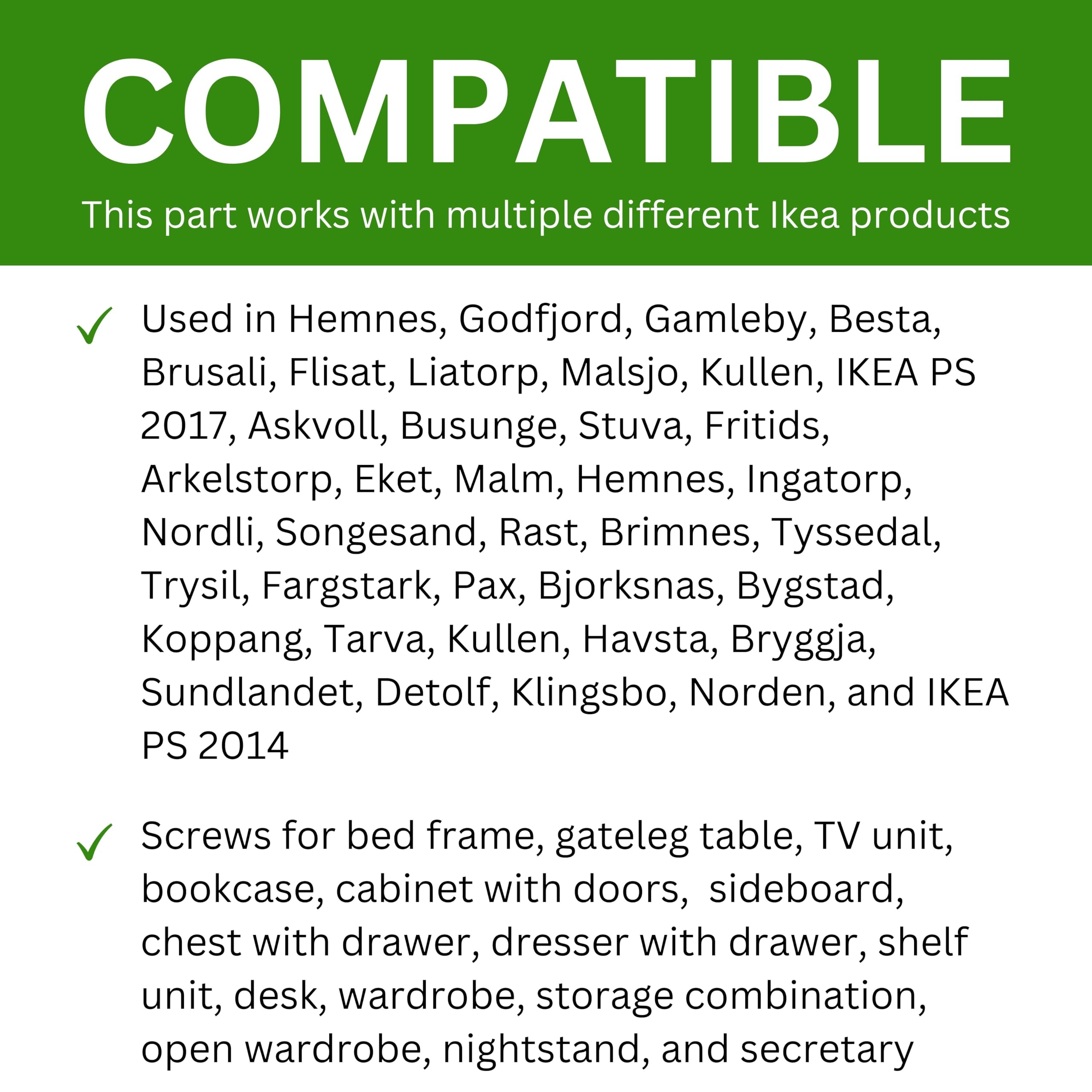 BM6-SEC2 ベジット Spare Hardware Parts Replacement for IKEA Furniture Screw