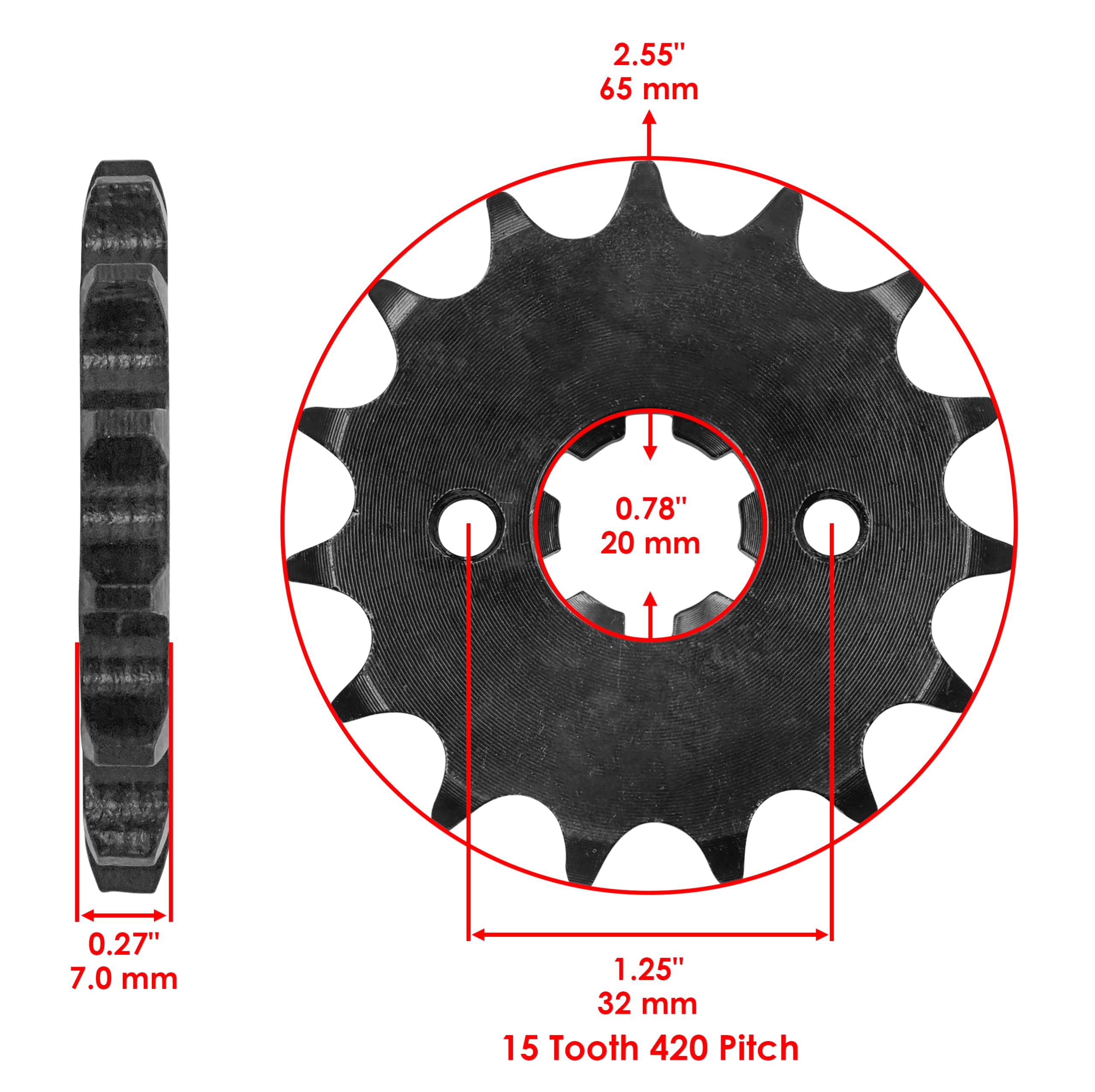 Caltric Drive Chain and Sprockets Kit Compatible with Yamaha Serow