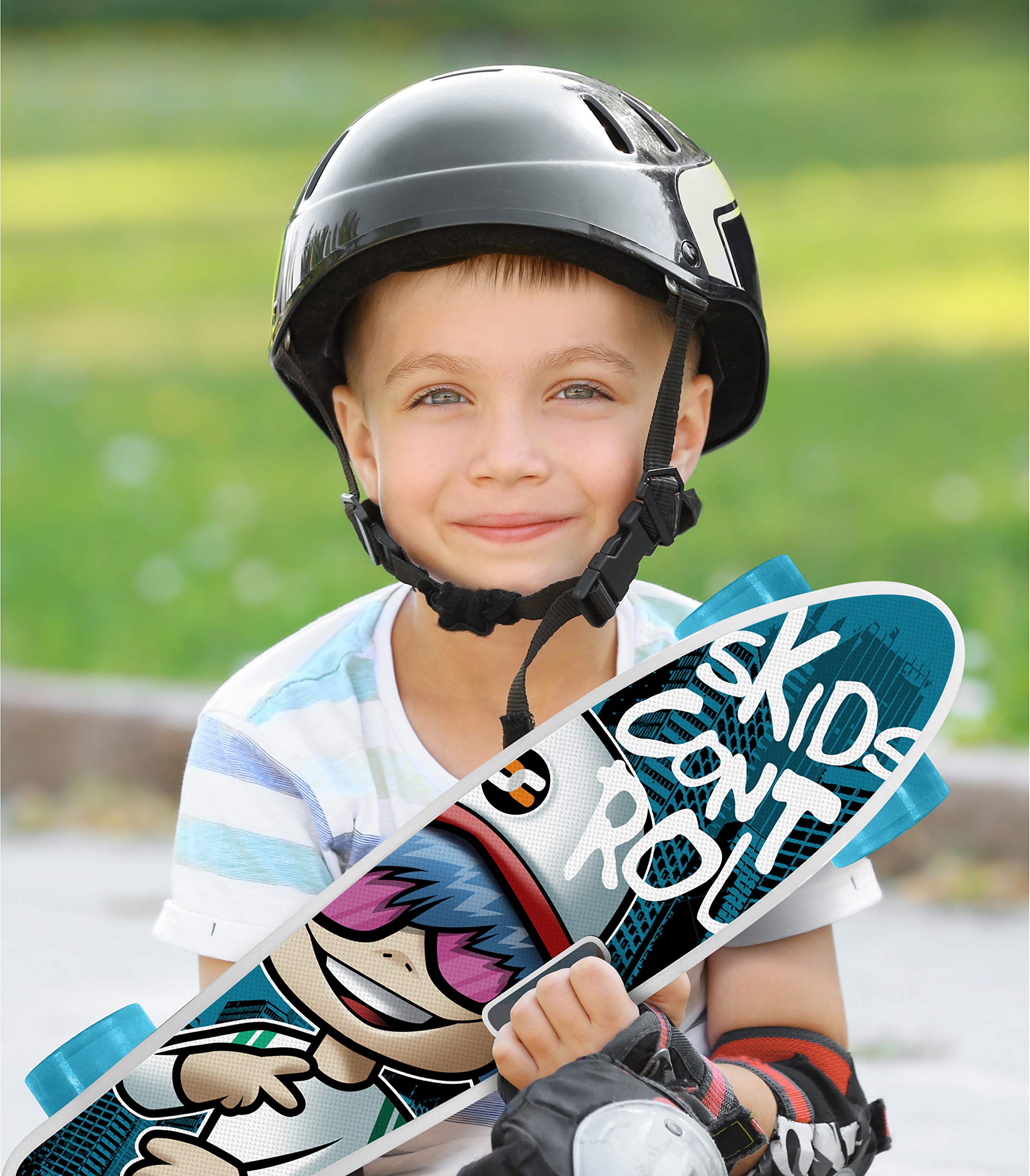 STAMP Skateboard 22 x 6 con manico Skids Control, JS100310, WHITE, 22 POLLICI