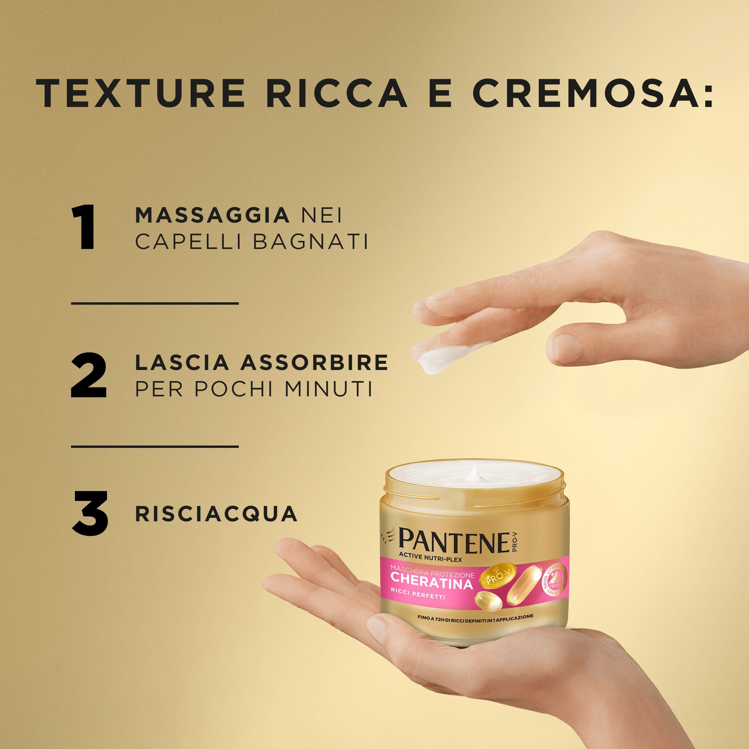 Pantene Shampoo Miracles Ricci Perfetti Set Regalo: Shampoo 250ml+Balsamo Intensivo 200ml+Maschera 300ml