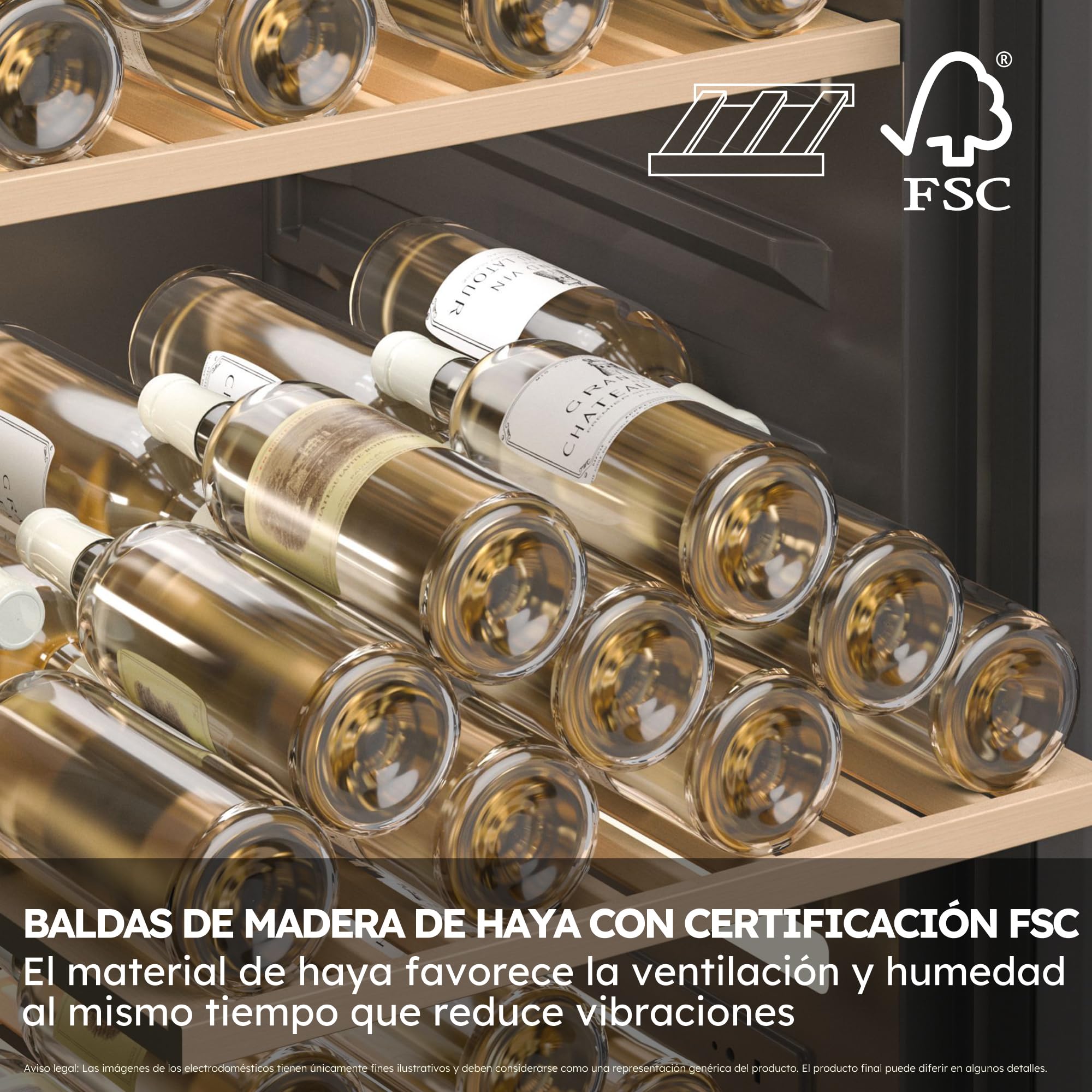 Haier Wine Bank 50 Series 7 HWS77GDAU1 Vinoteca de 77 botellas, WIFI, 2 Zonas, Estantes de madera, Filtro Anti-UV, Filtro de carbón, Refrigeración por Compresor, Display Digital, LED, 37 dbA, Negra