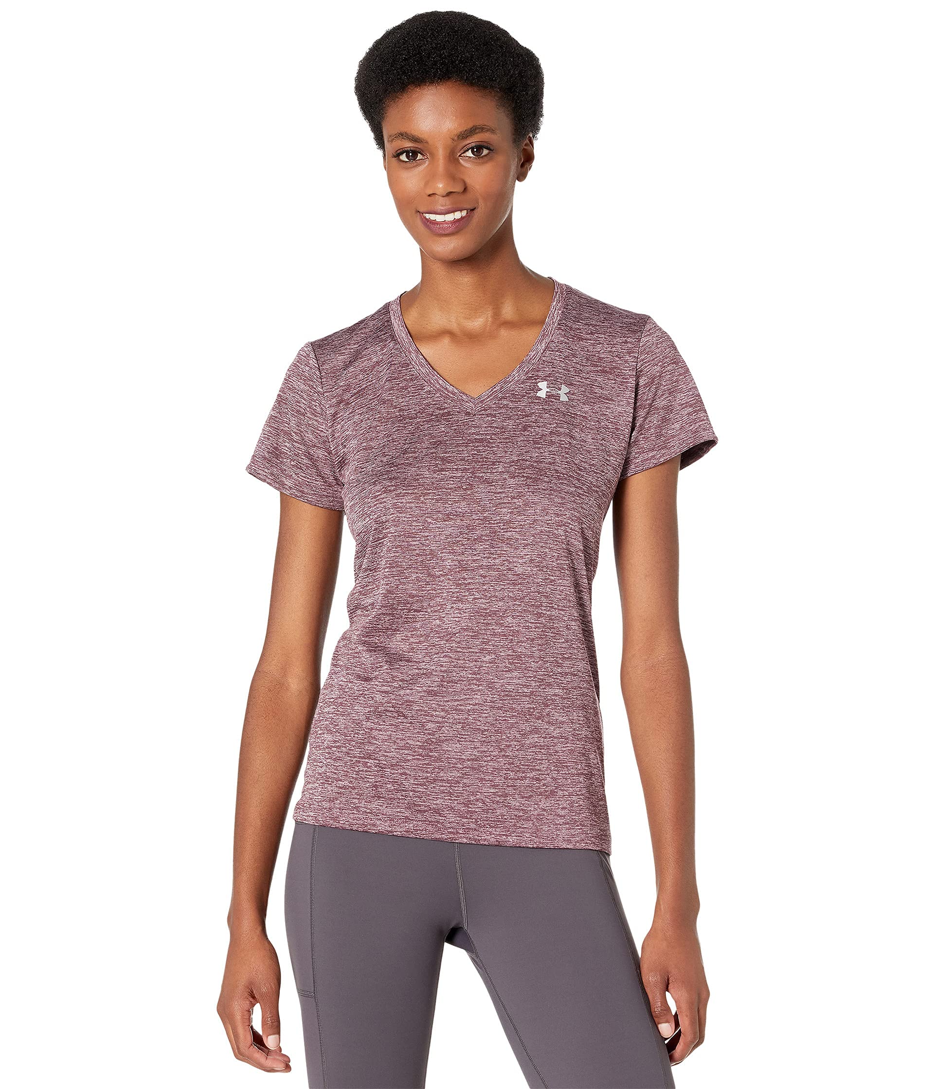 Under Armour Womens Tech V-Neck Twist Short-Sleeve T-Shirt