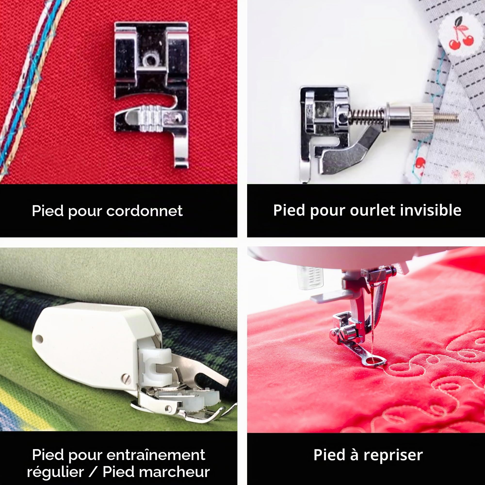 Singer kit d'accessoires, y Compris 9 Pied presseur, Twin Aiguille, et Coque
