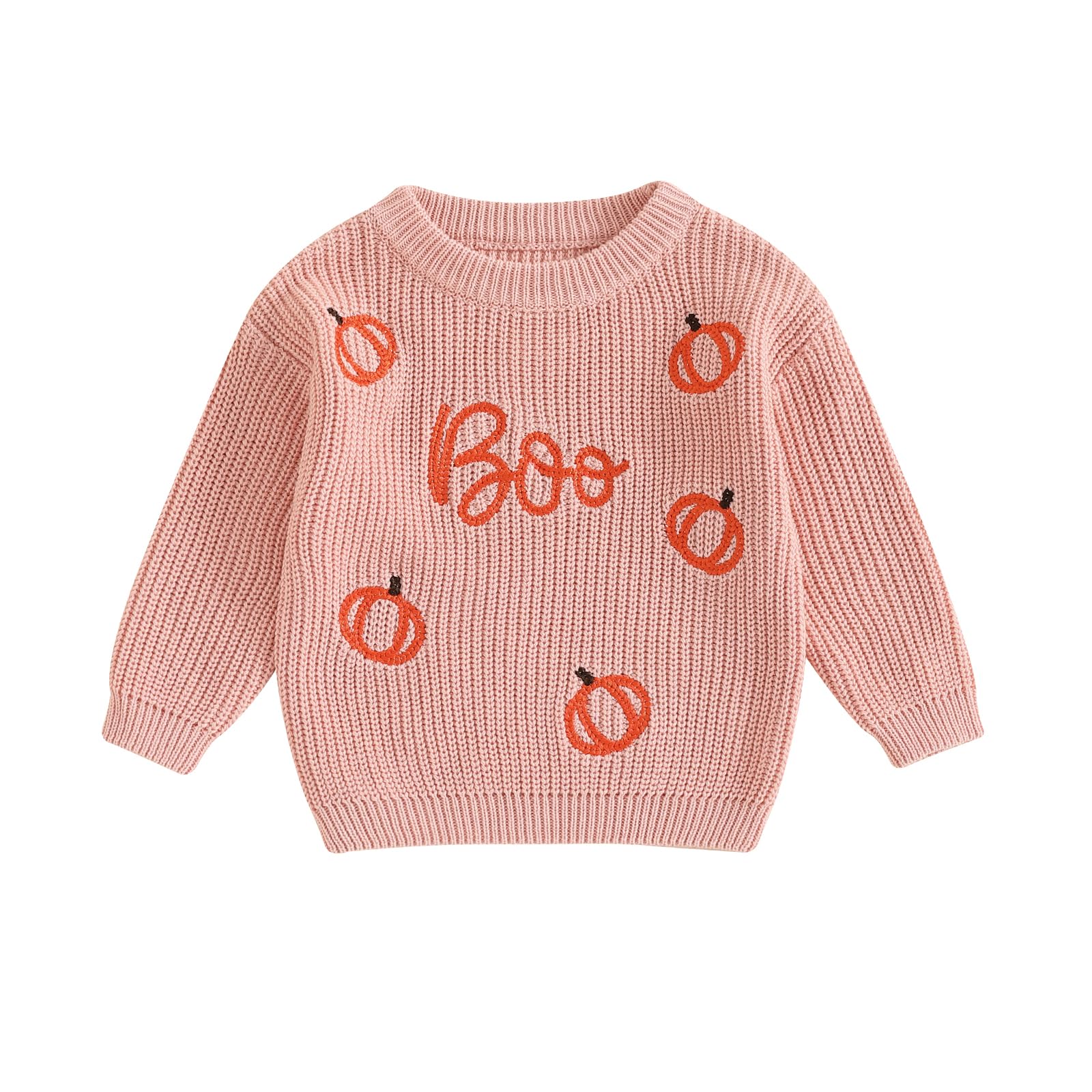 LSFYSZD Toddler Baby Girls Boys Halloween Pumpkin Sweaters Long Sleeve Crew Neck Winter Warm Knitwear Pullover Jumpers Top — view 51