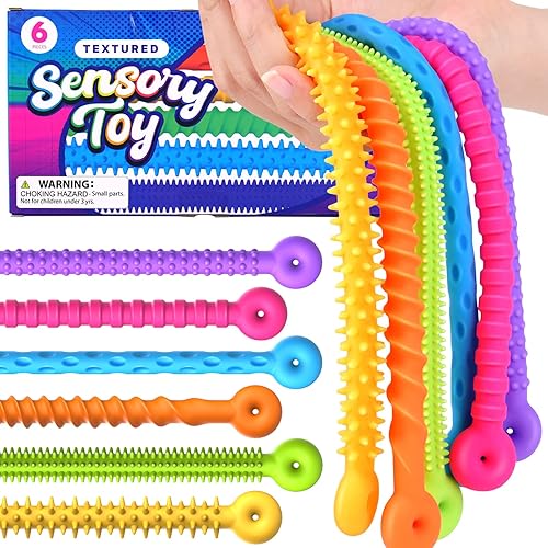 Juguetes sensoriales Fidget Cuerdas elásticas: Juguetes Fidget Pulsera para Niños Calmantes - Pulsera sensorial ajustable para autismo - Caja de