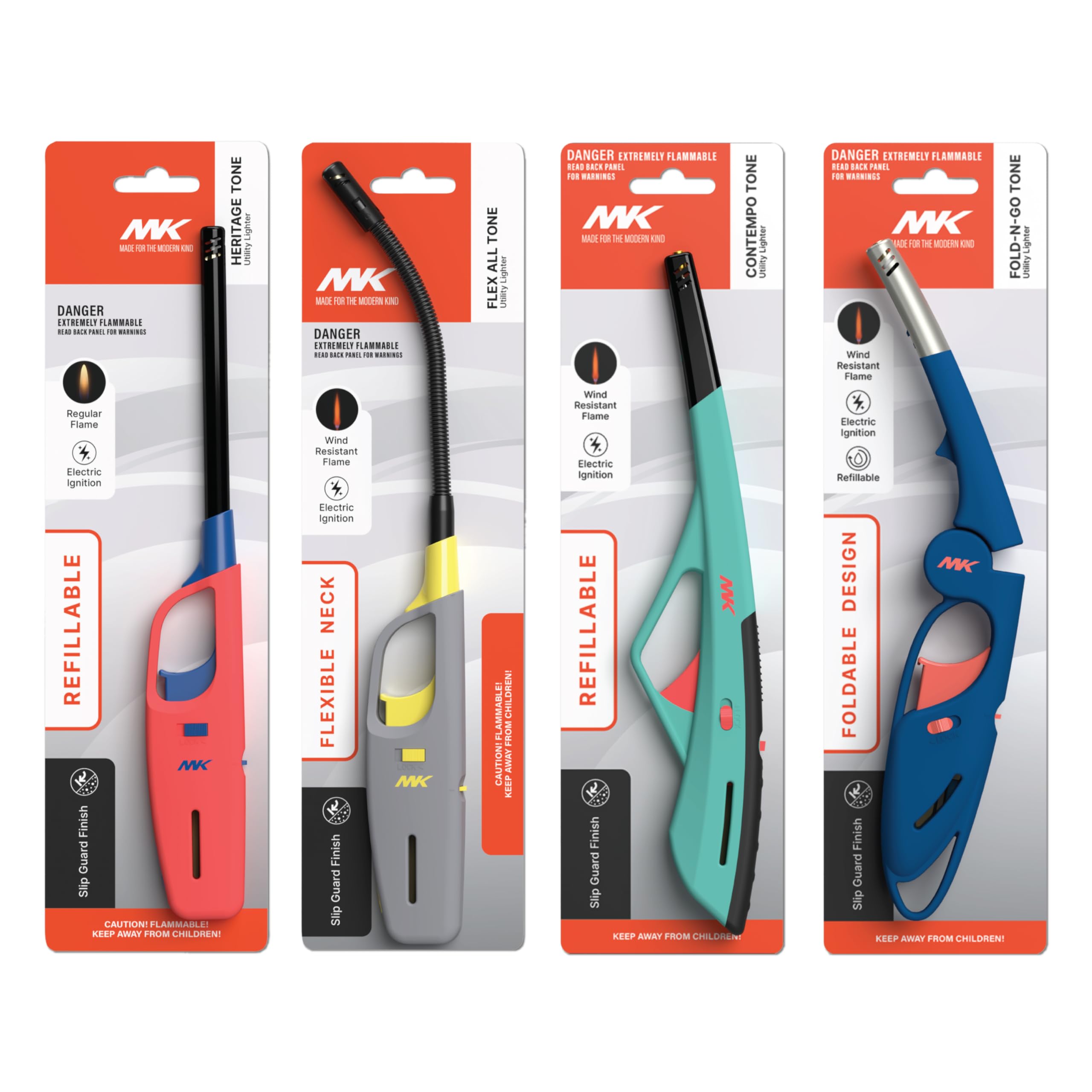 MK Multi-Purpose Classic and Flex Wand Candle Lighters - Assorted Long Durable Lighters Ideal for Candles Camping Outdoor