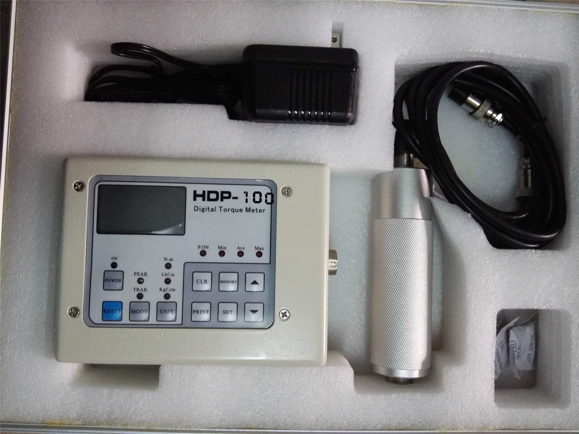 Split Type Handheld Digital Electric Torque Meter Tester HDP-100 Torsion Wrench Screw Tester, KGf.cm: 0.5~100.0, N.m: 0.05~10.00, lbf.in: 0.5～90.0 for Screwdriver