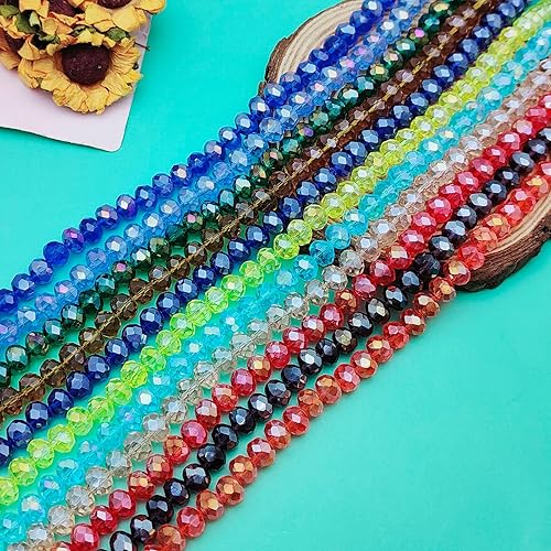 Miniatura 7 de 786 cuentas de cristal de 4 tamaños, cuentas de piedras preciosas de cristal facetadas, cuentas Briolette, cuentas espaciadoras de cristal para
