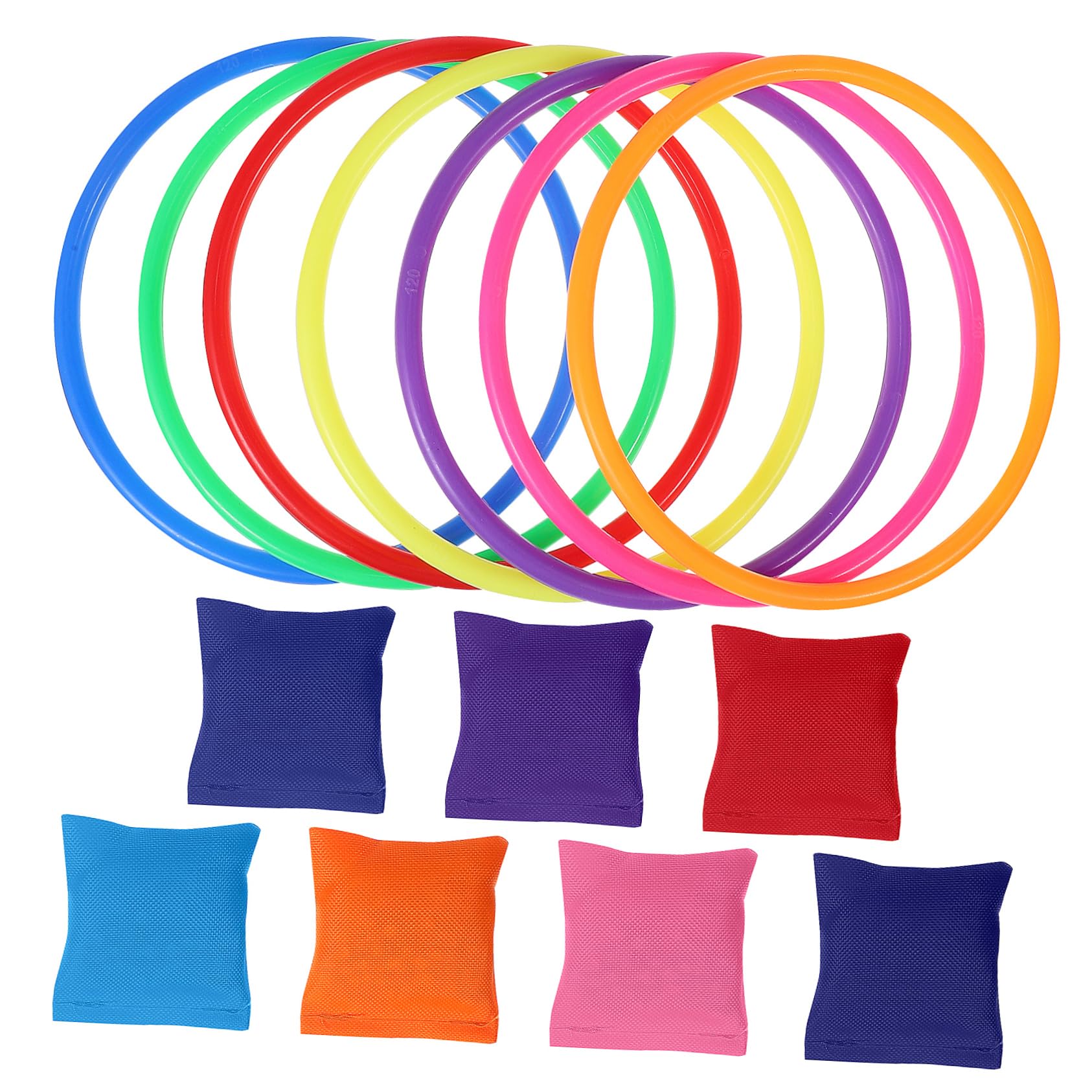 Yardwe 1 Set Bean Bags Toss Game Bean Bags Rings Indoor Outdoor Fun for All Ages Develops Hand Eye Coordination Motor Skills Lightweight Portable Random Color
