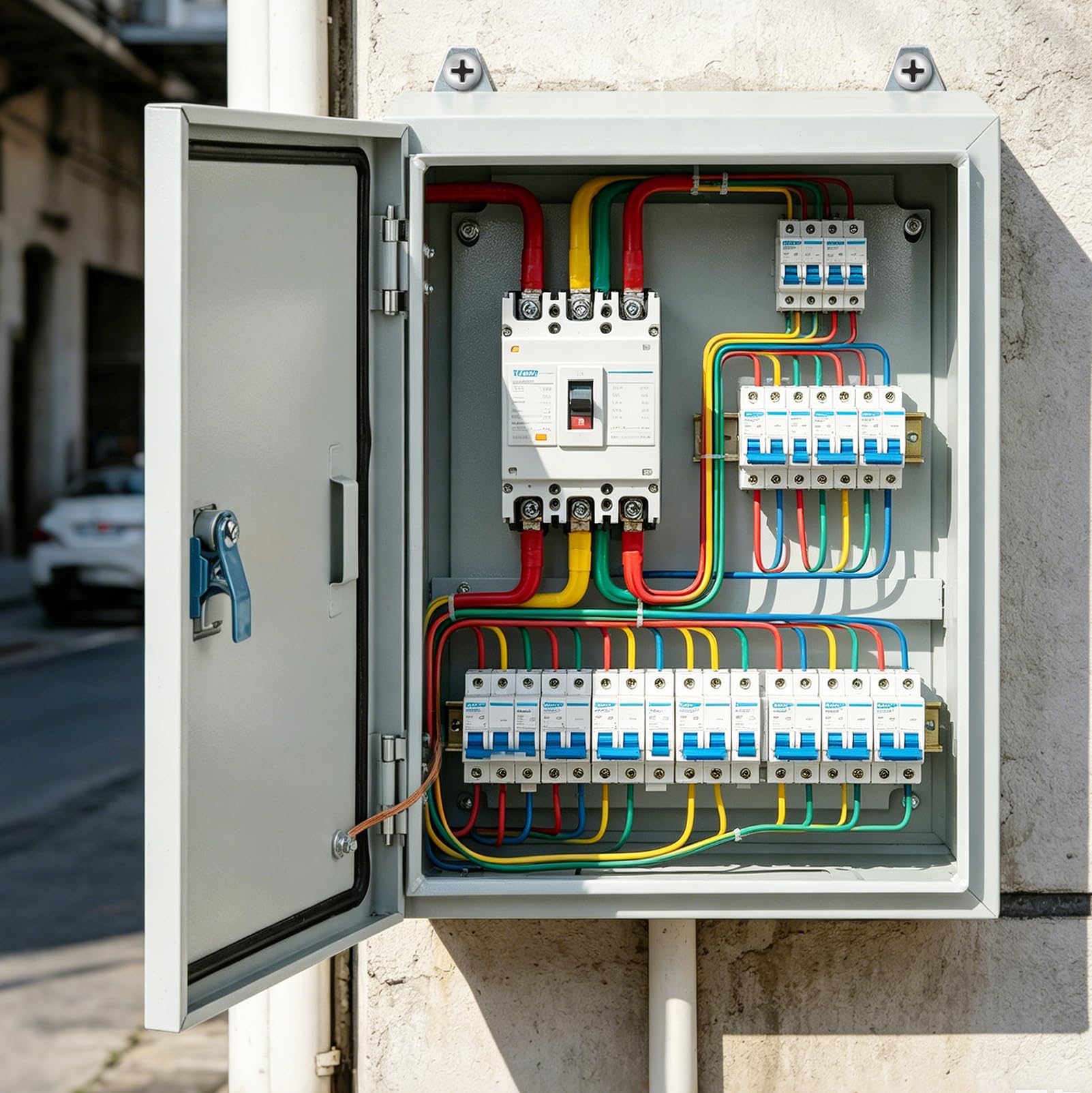 Caja de distribución resistente a la intemperie, caja de conexiones para dispositivos electrónicos con llave, IP50-55, resistente al agua y al polvo, caja de conexiones de pared para interiores y
