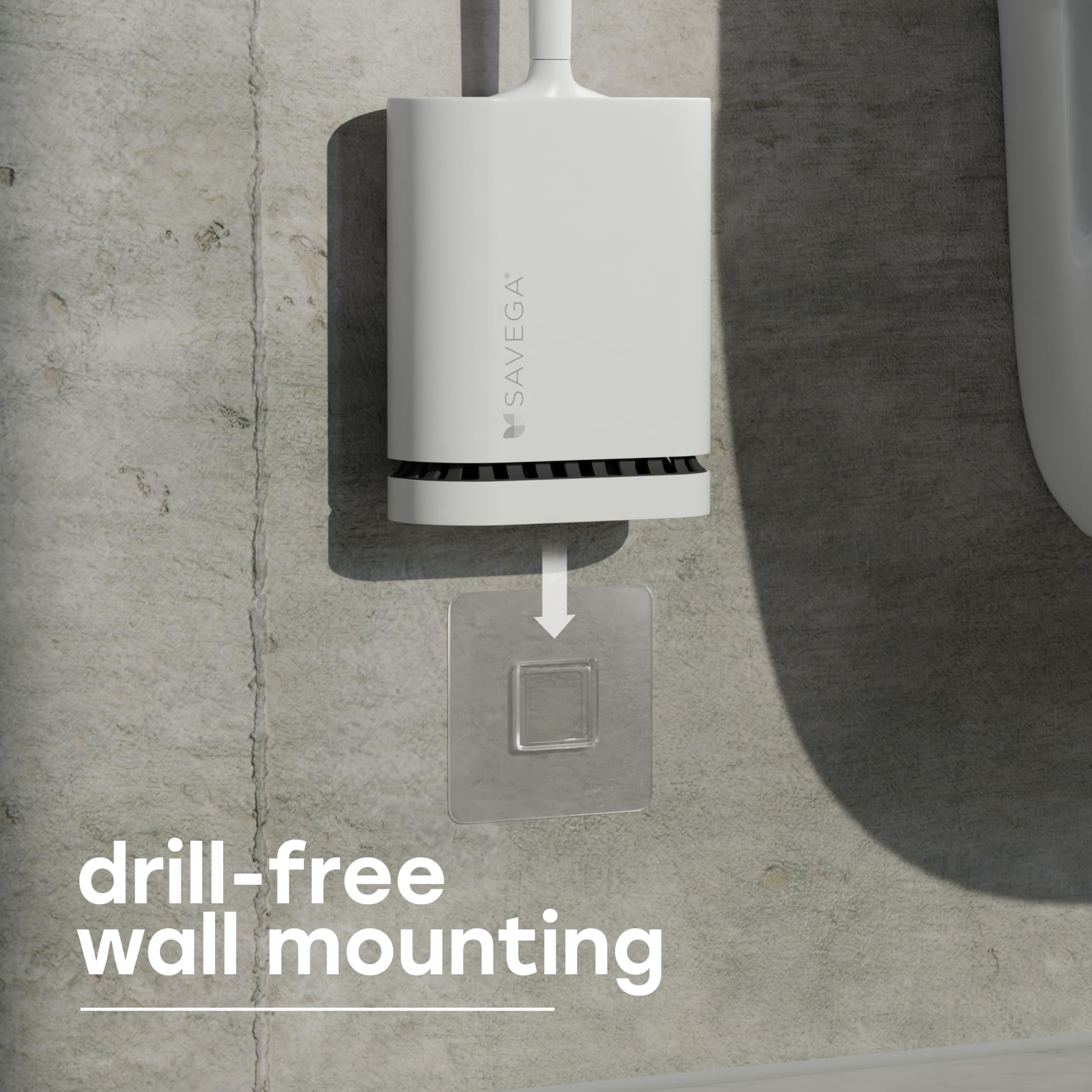 SAVEGA White Toilet Brush Silicone, Antibacterial Silicone Toilet Brush with Holder for Wall Mounting - Image 4