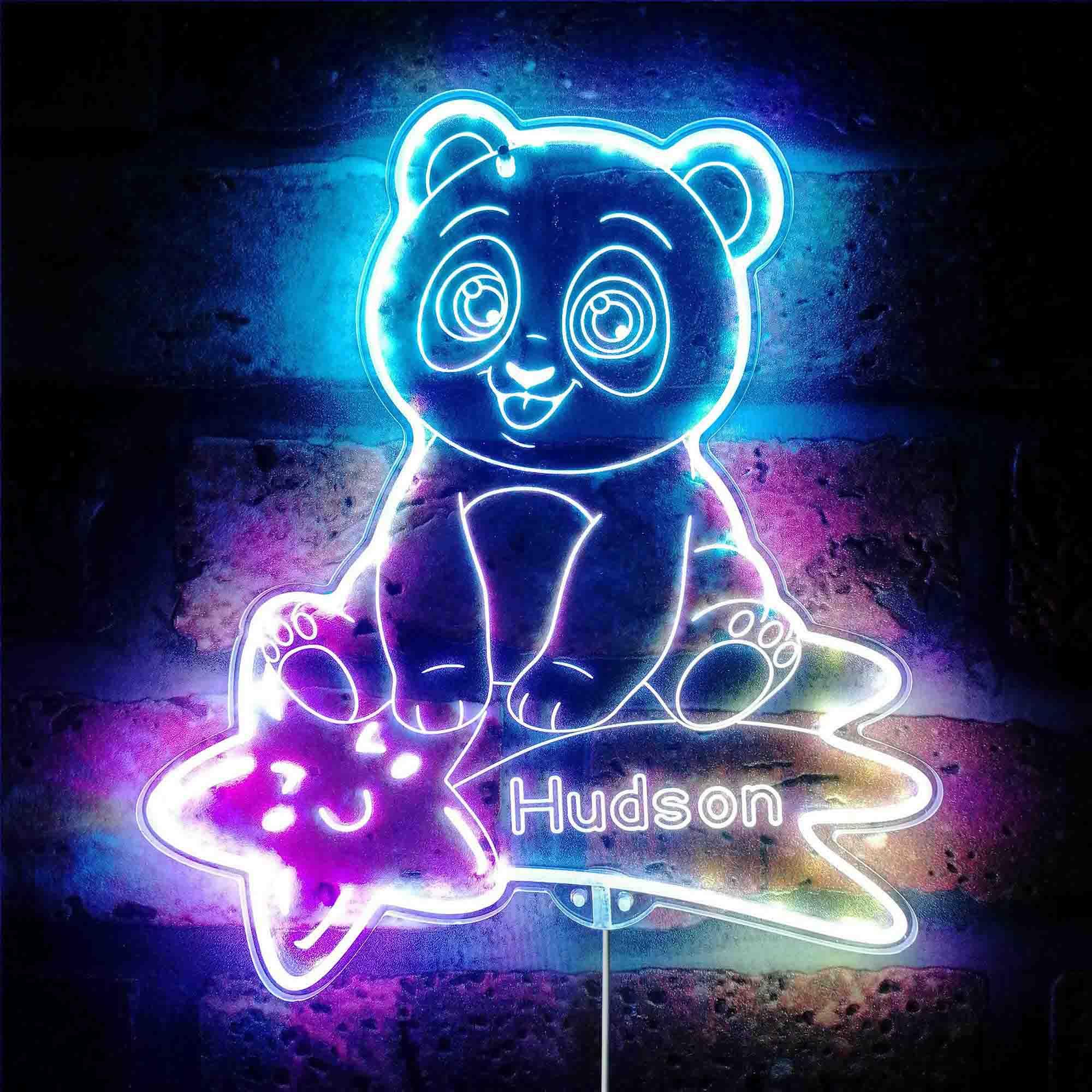 ADVPRO Name Personalized Panda RGB Dynamic Glam LED Sign - Cut-to-Edge Shape - Smart 3D Wall Decoration - Multicolor Dynamic Lighting - st06s44-fnd-p0008-tm
