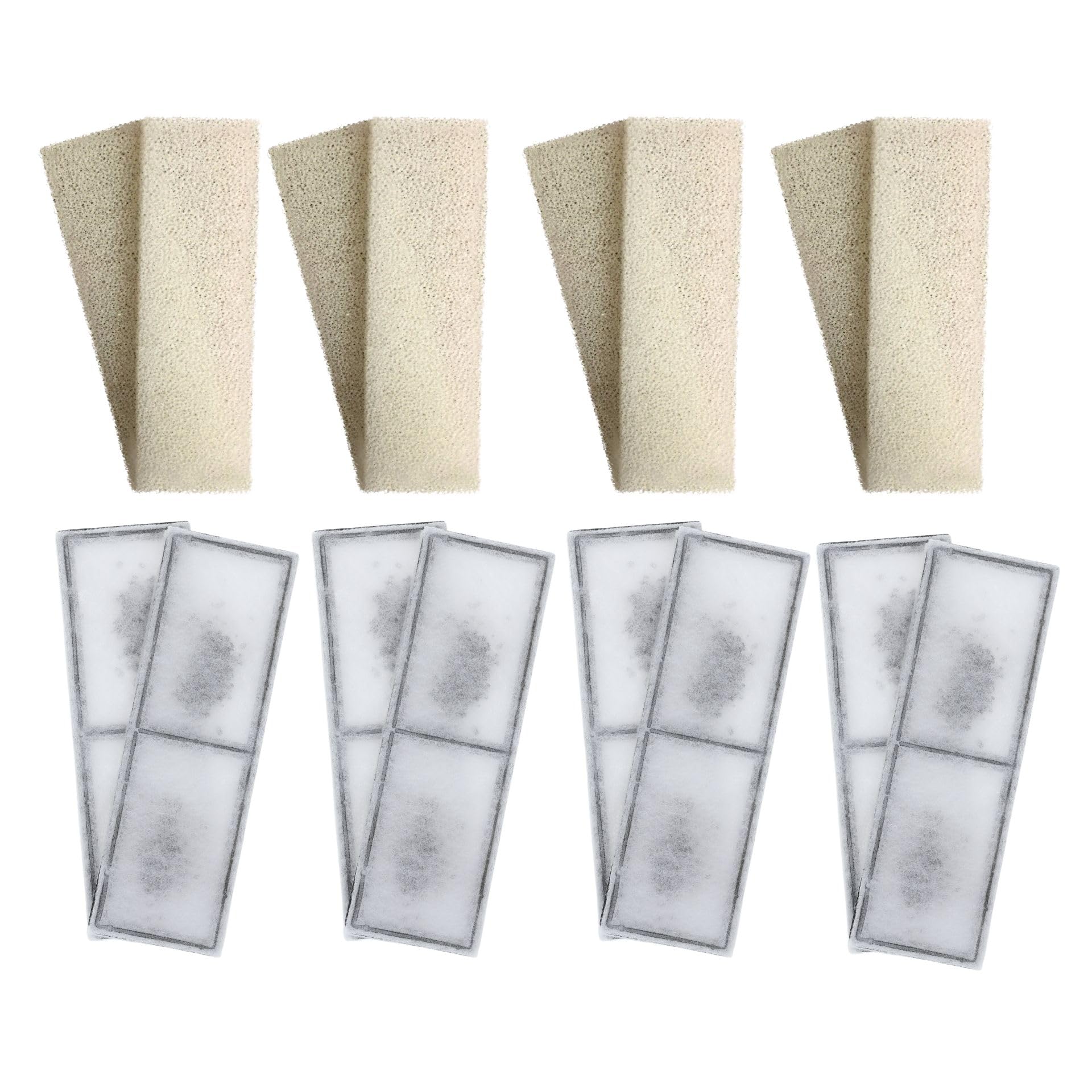 Finest-Filters 8 x Compatible Foam and 8 x Compatible PolyMax ClearMax Filter Cartridges Compatible With Fluval U3 Internal Filter