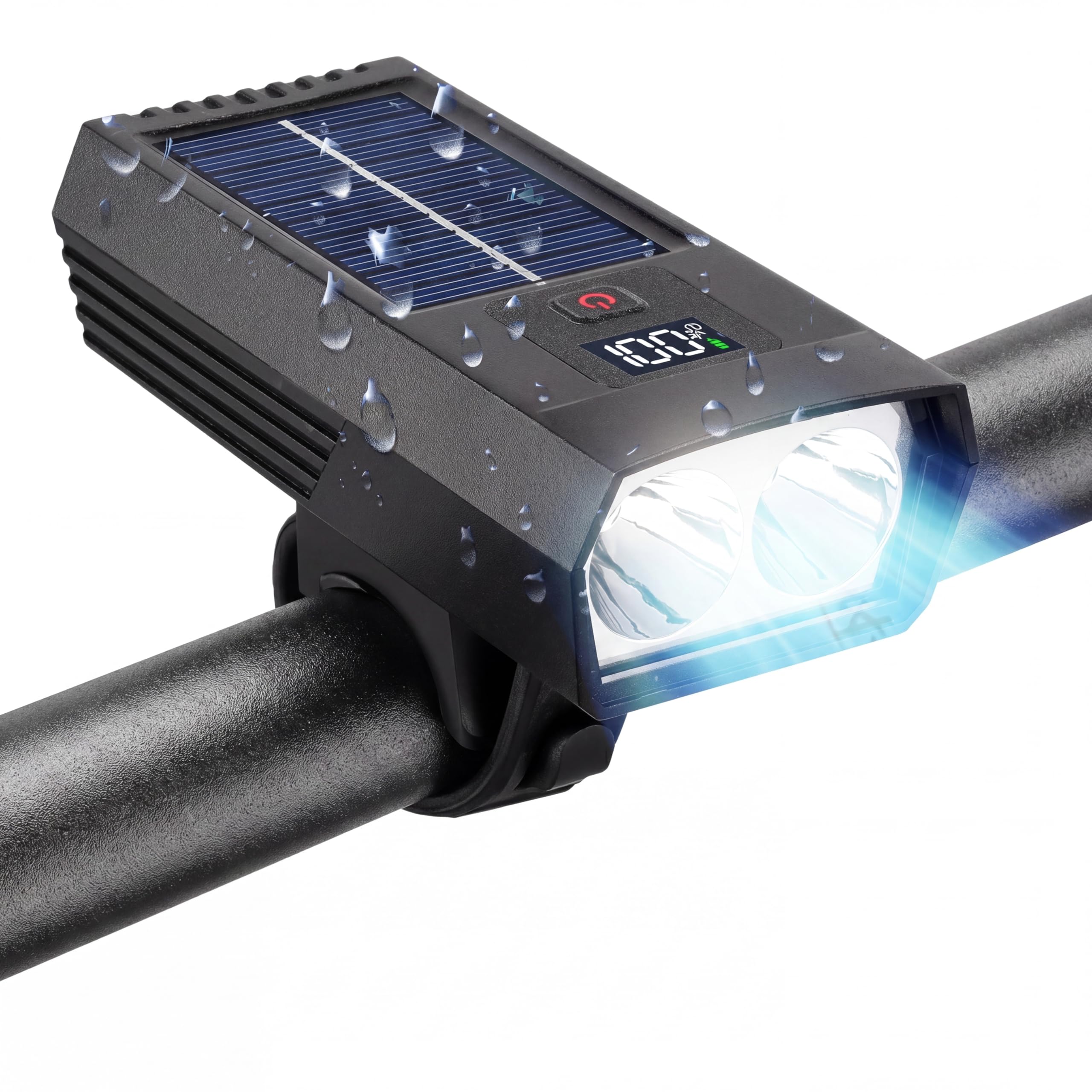 ソーラー自転車ライト ソーラー充電 ロードバイ IPX-5防水 pse認証 自転車用 らいと クロスバイク バイクライト 自転車ヘッド 充電式 軽量 小型 Led ライト自転車 ３つ調光モード 日本製 无喇叭設計