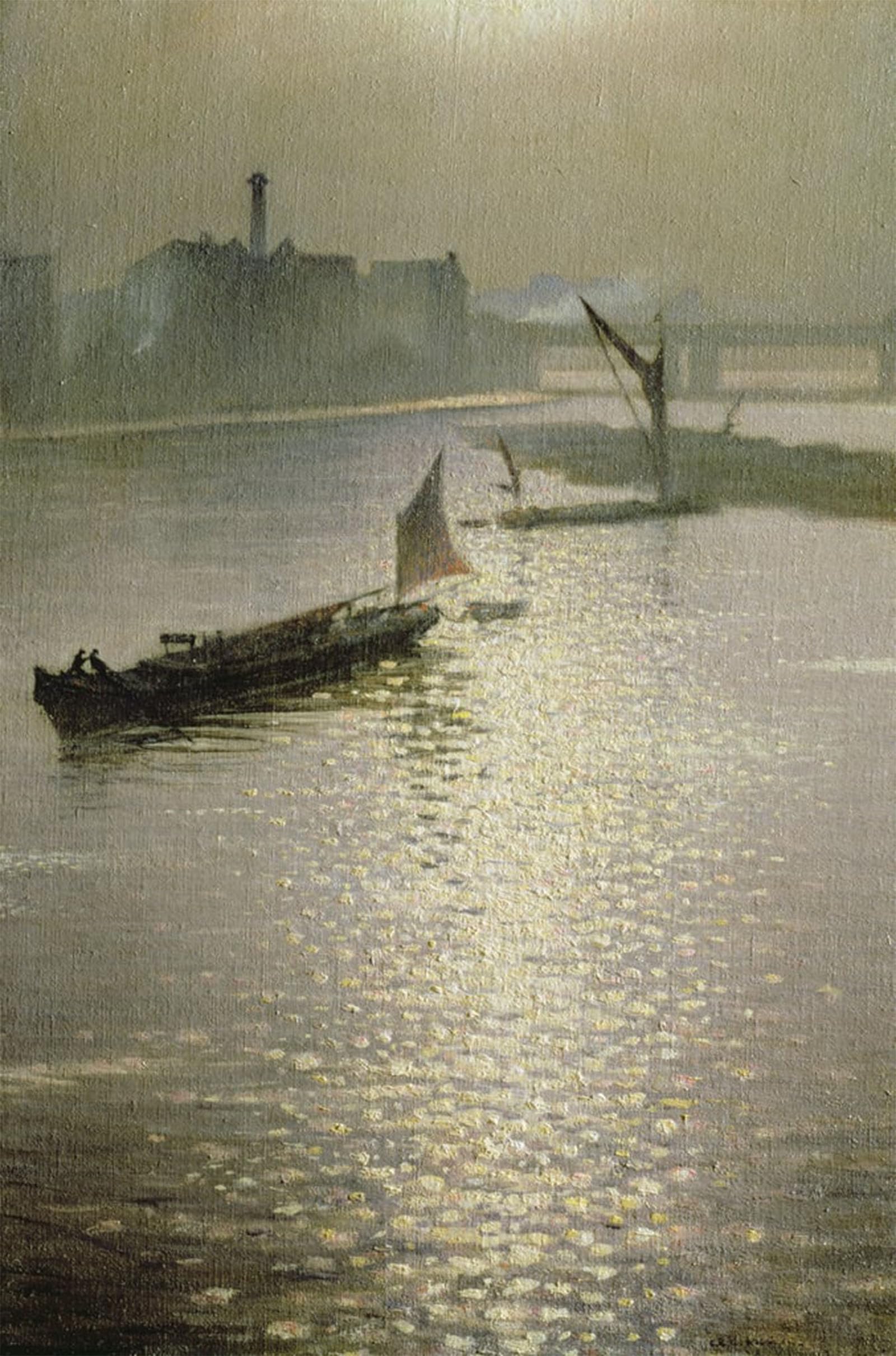 ARTXLXXBN Famous Painting Art Wall Decor Abstract Art Picture From Waterloo Bridge Sun Bursting Through Fog by Christopher Richard Wynne Nevinson Animal Pictures for Home Decor 60x90cm